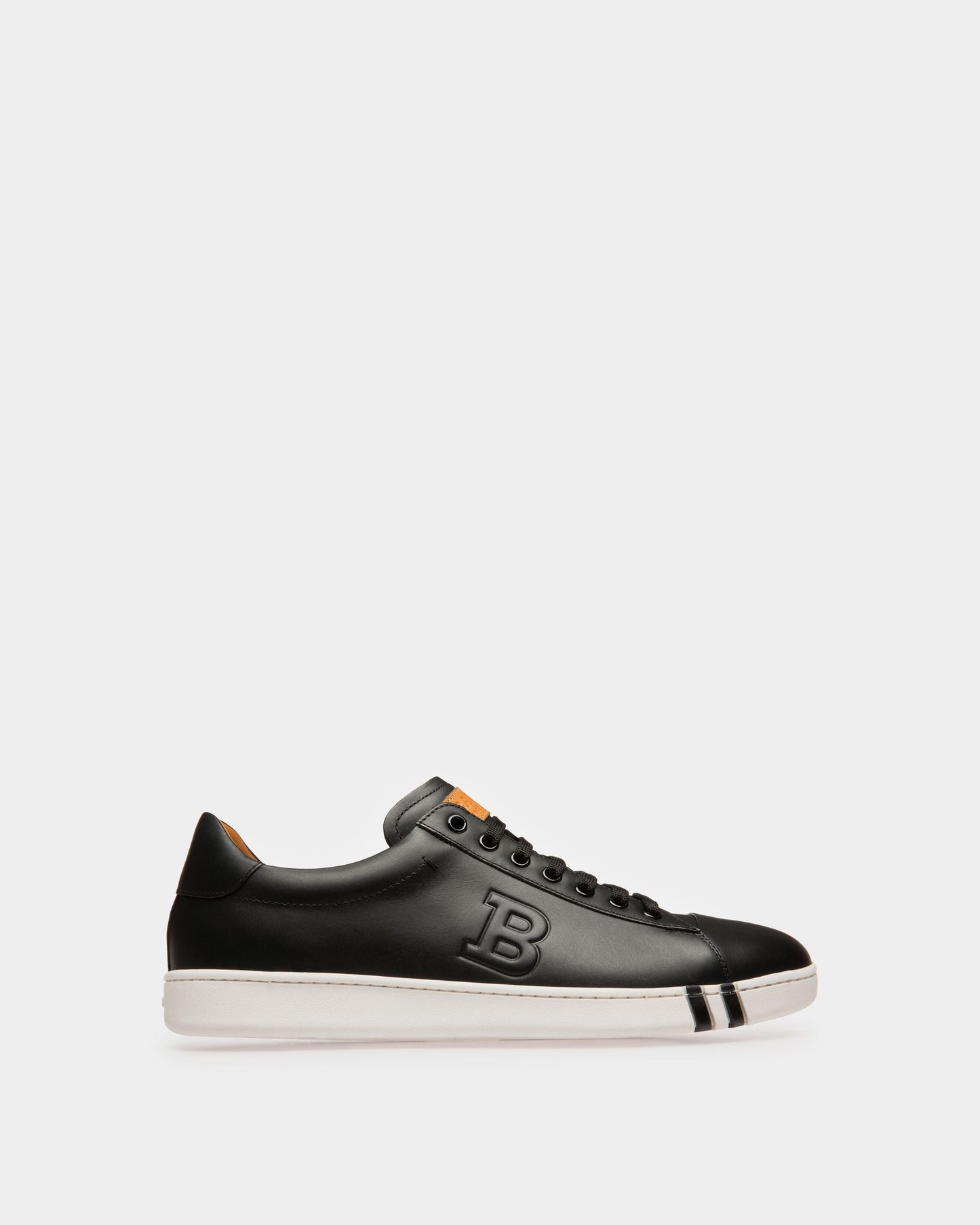 Asher Men's Leather Trainer In Black