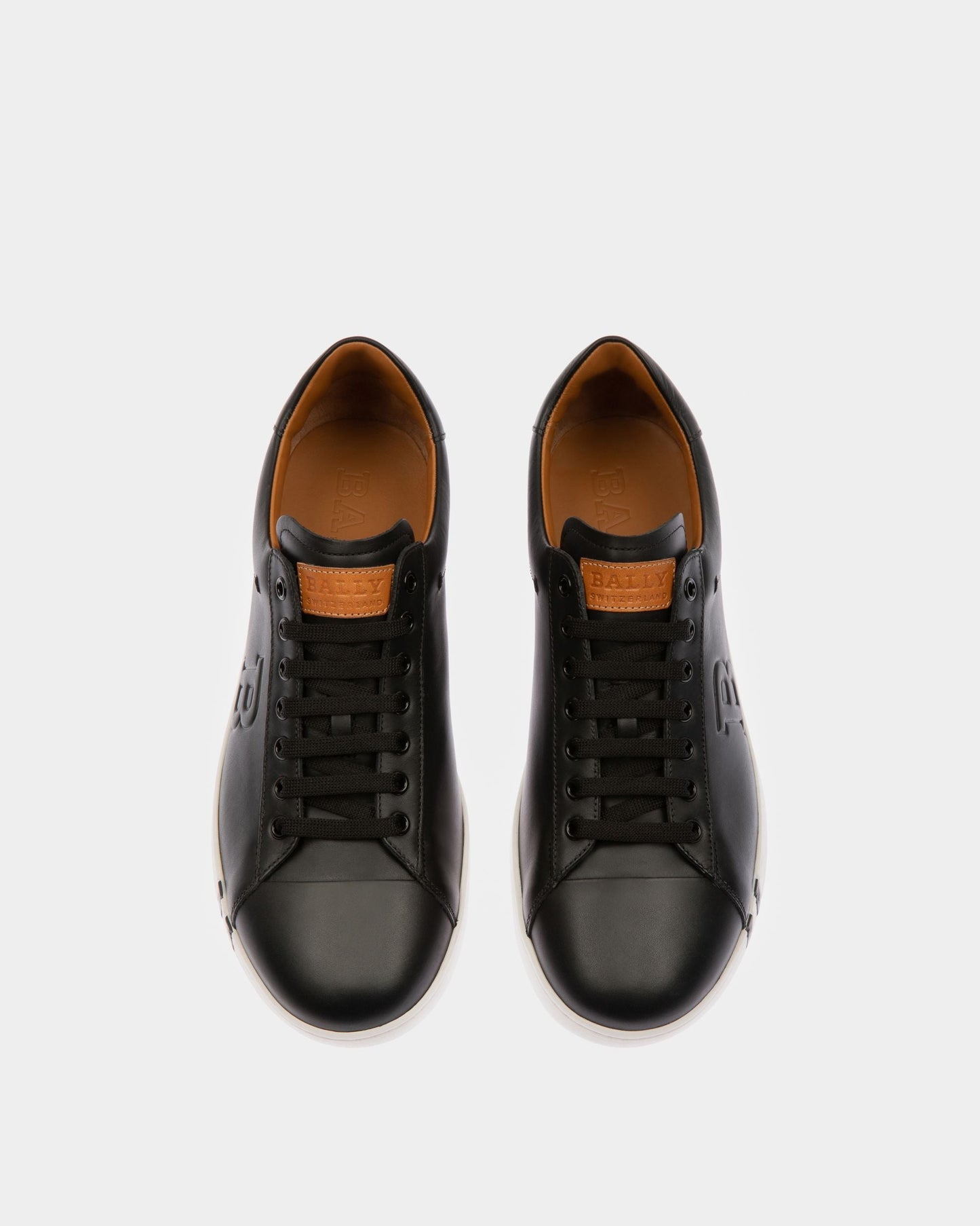 Asher Men's Leather Trainer In Black