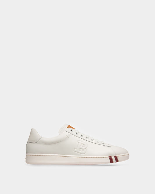 Asher Men's Leather Trainer In White