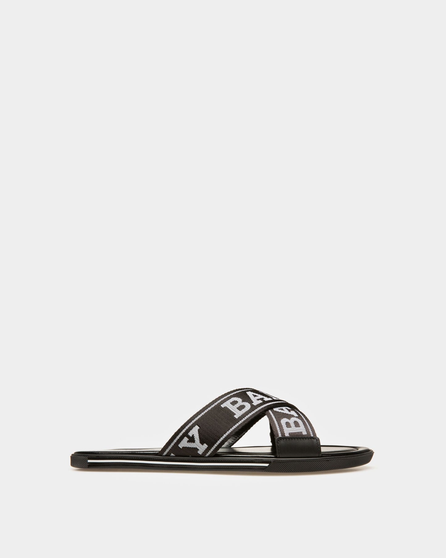 Bonks Fabric & Leather Sandals In Black