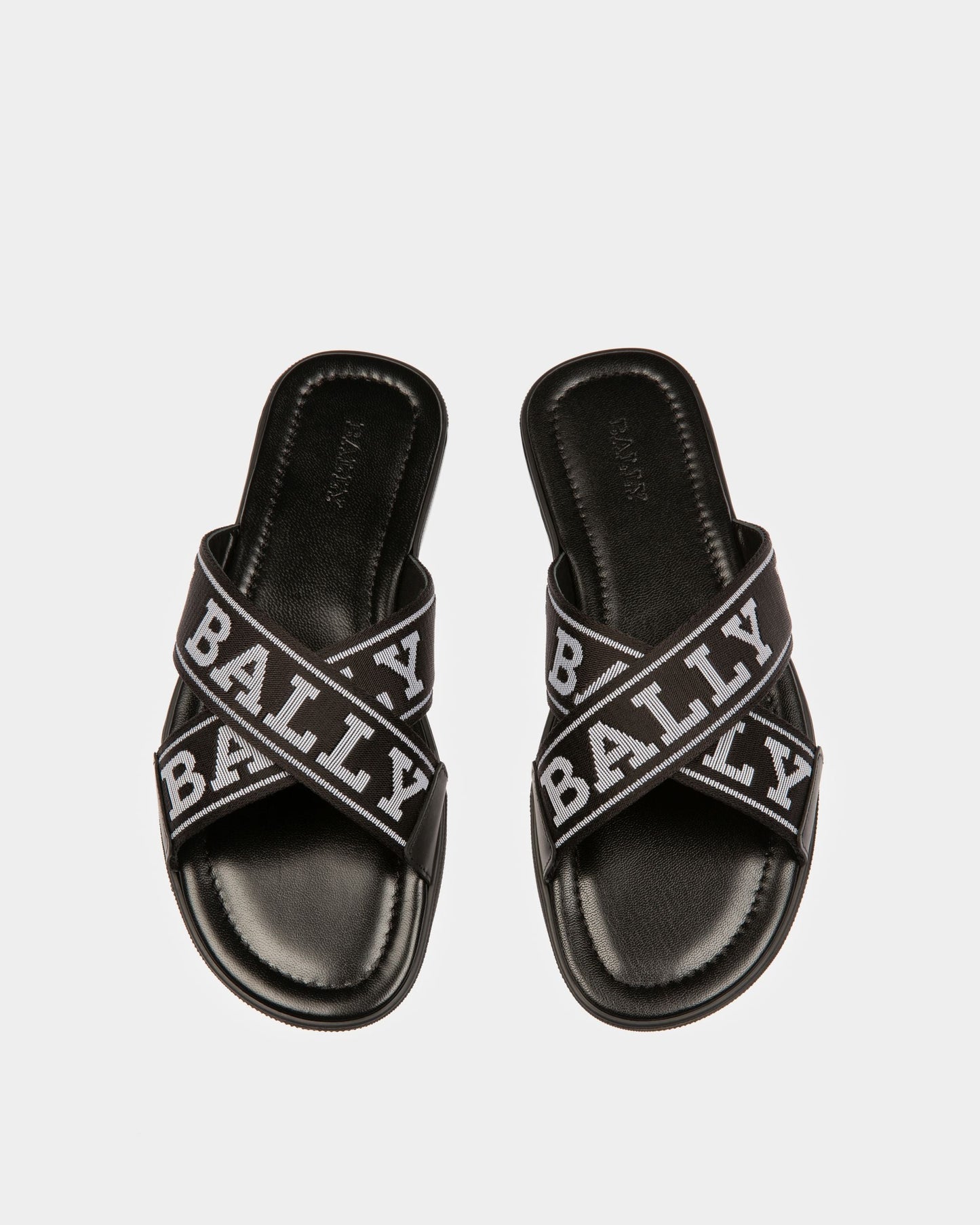Bonks Fabric & Leather Sandals In Black