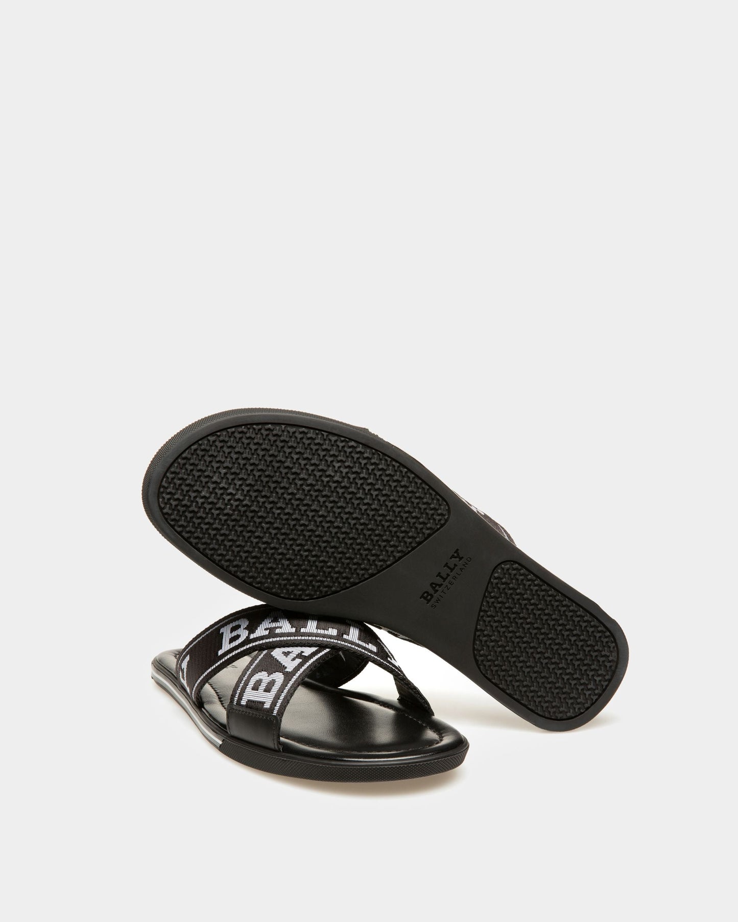 Bonks Fabric & Leather Sandals In Black
