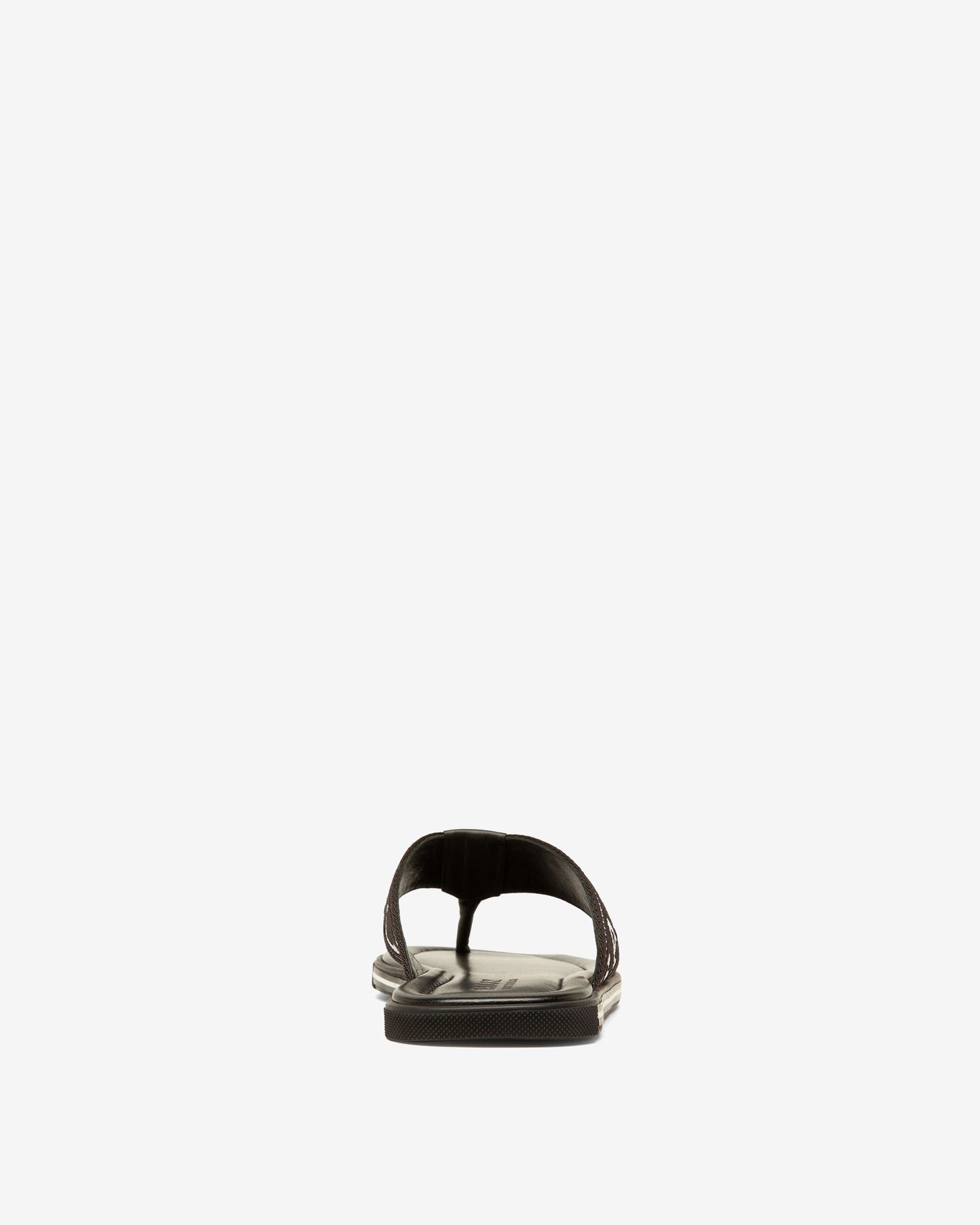 Border Fabric & Leather Sandals In Black