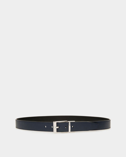 Shiff Leather 35mm Belt In Navy & Black