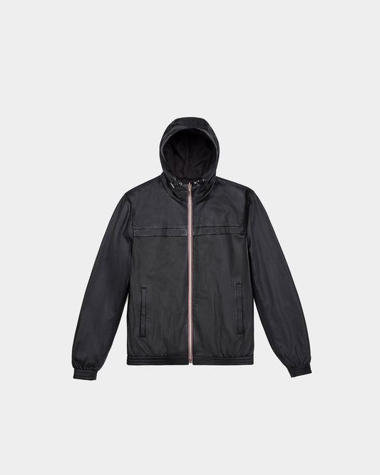 Bomber Blouson in Black Leather