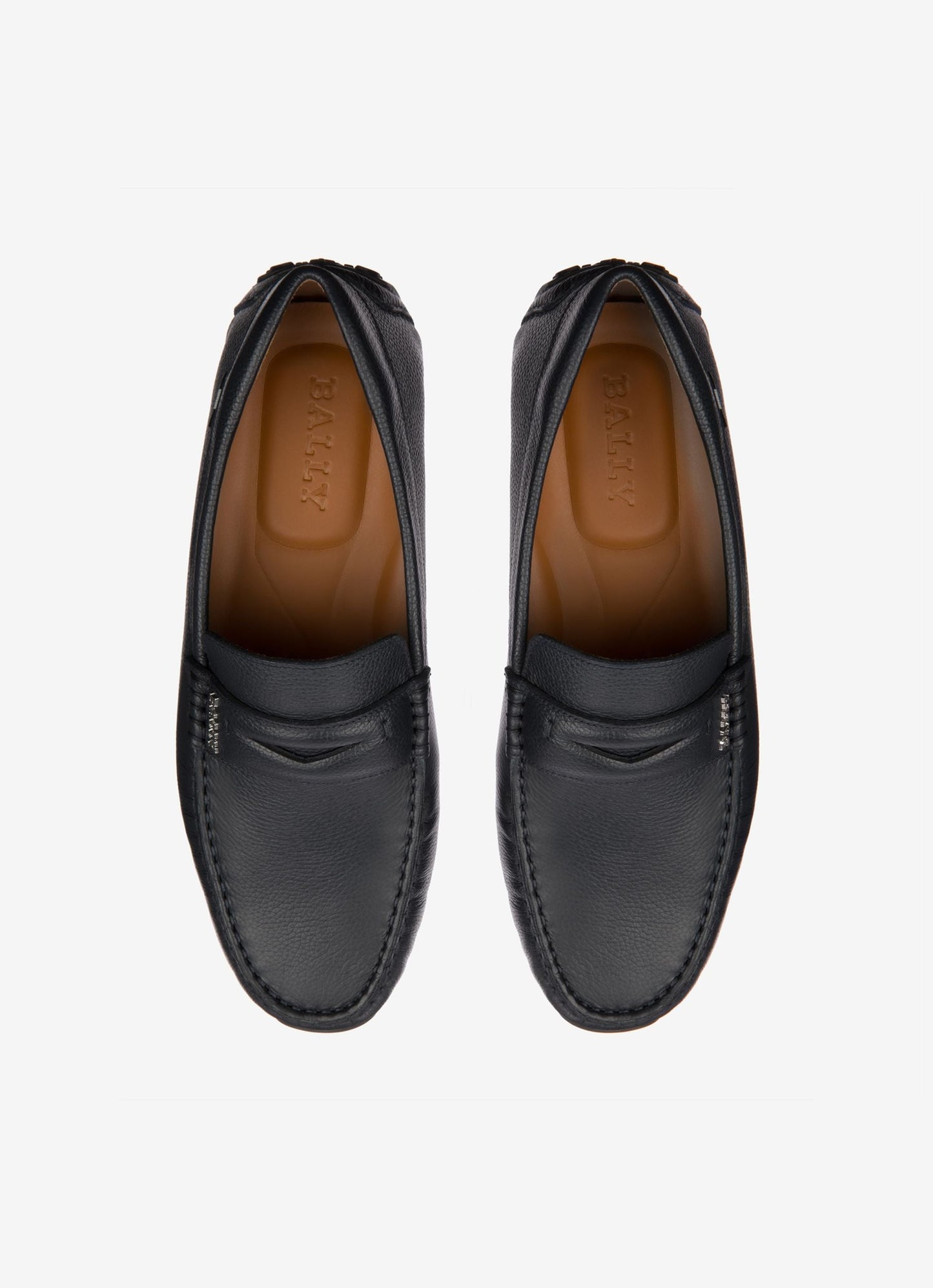 Pilot Driver in Navy Blue Grained Leather