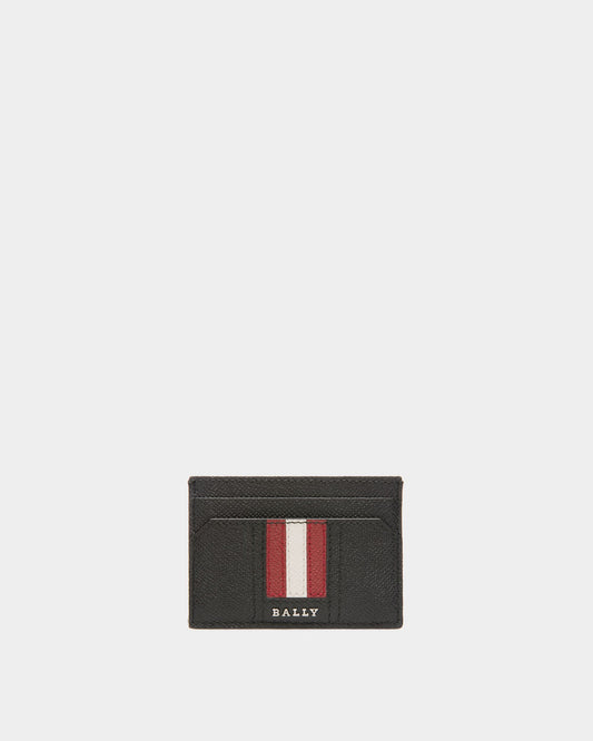 Lettering Business Card Holder In Black Leather