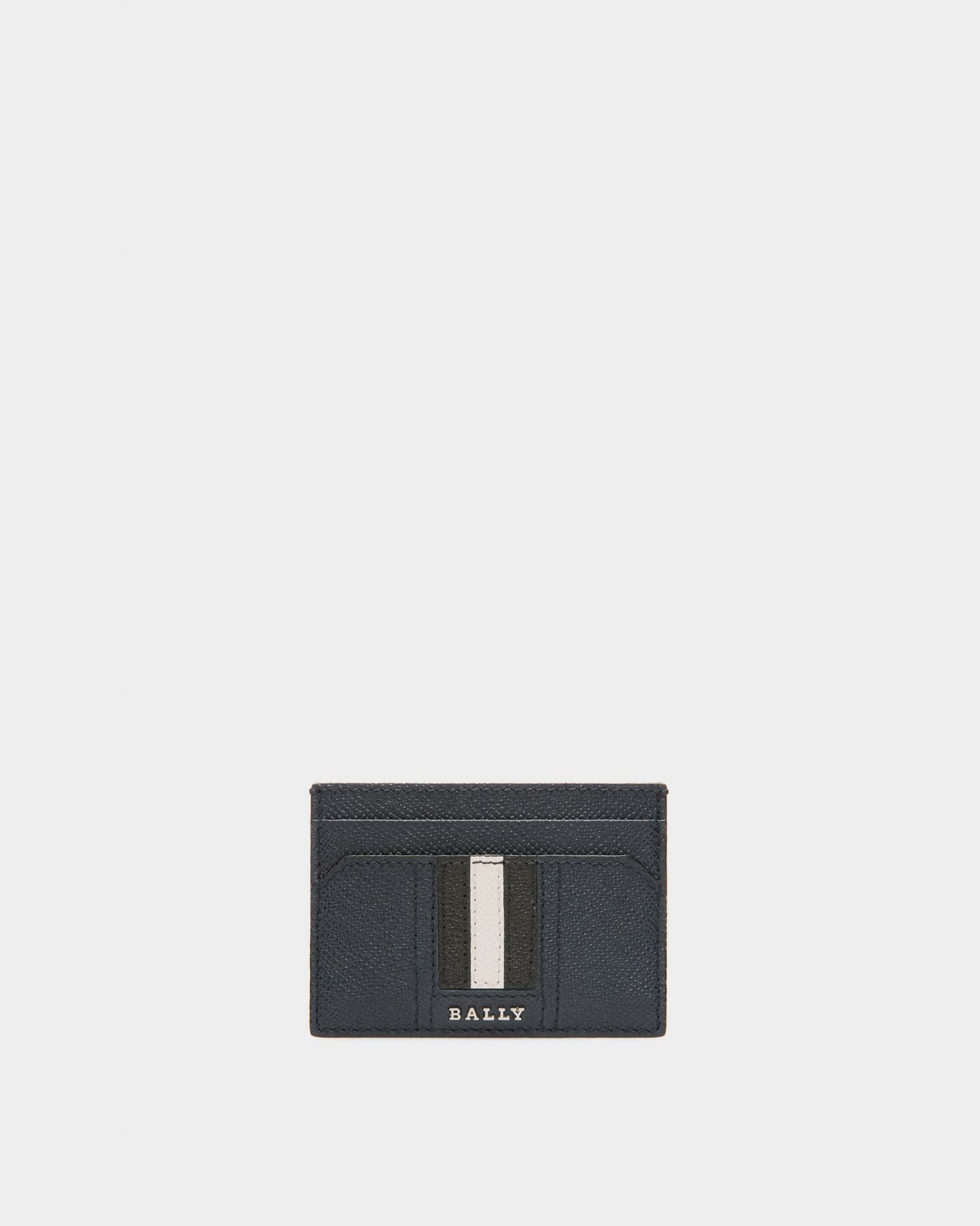 Lettering Business Card Holder In Blue Leather