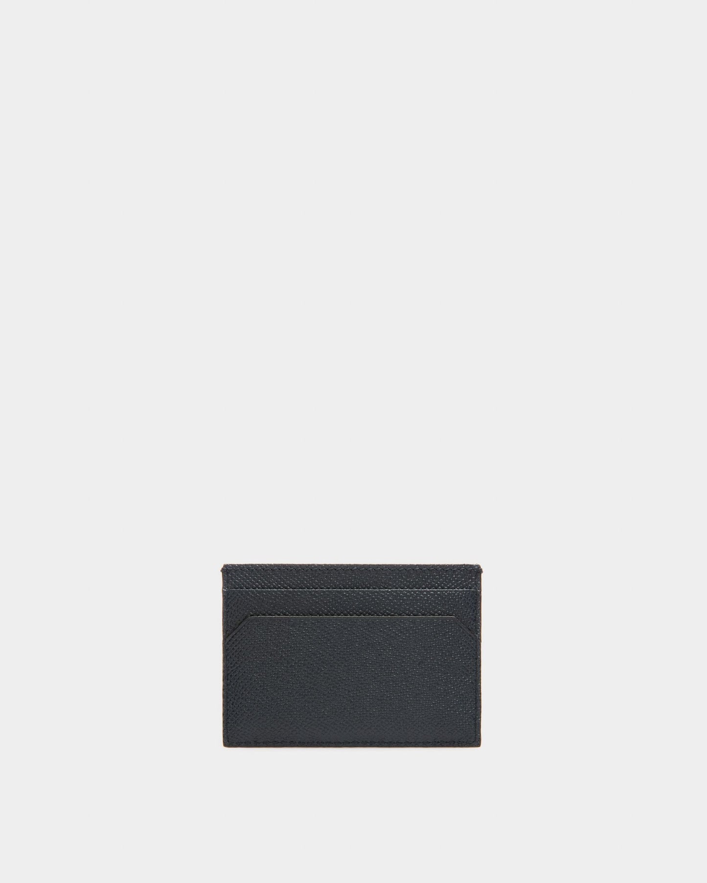 Lettering Business Card Holder In Blue Leather