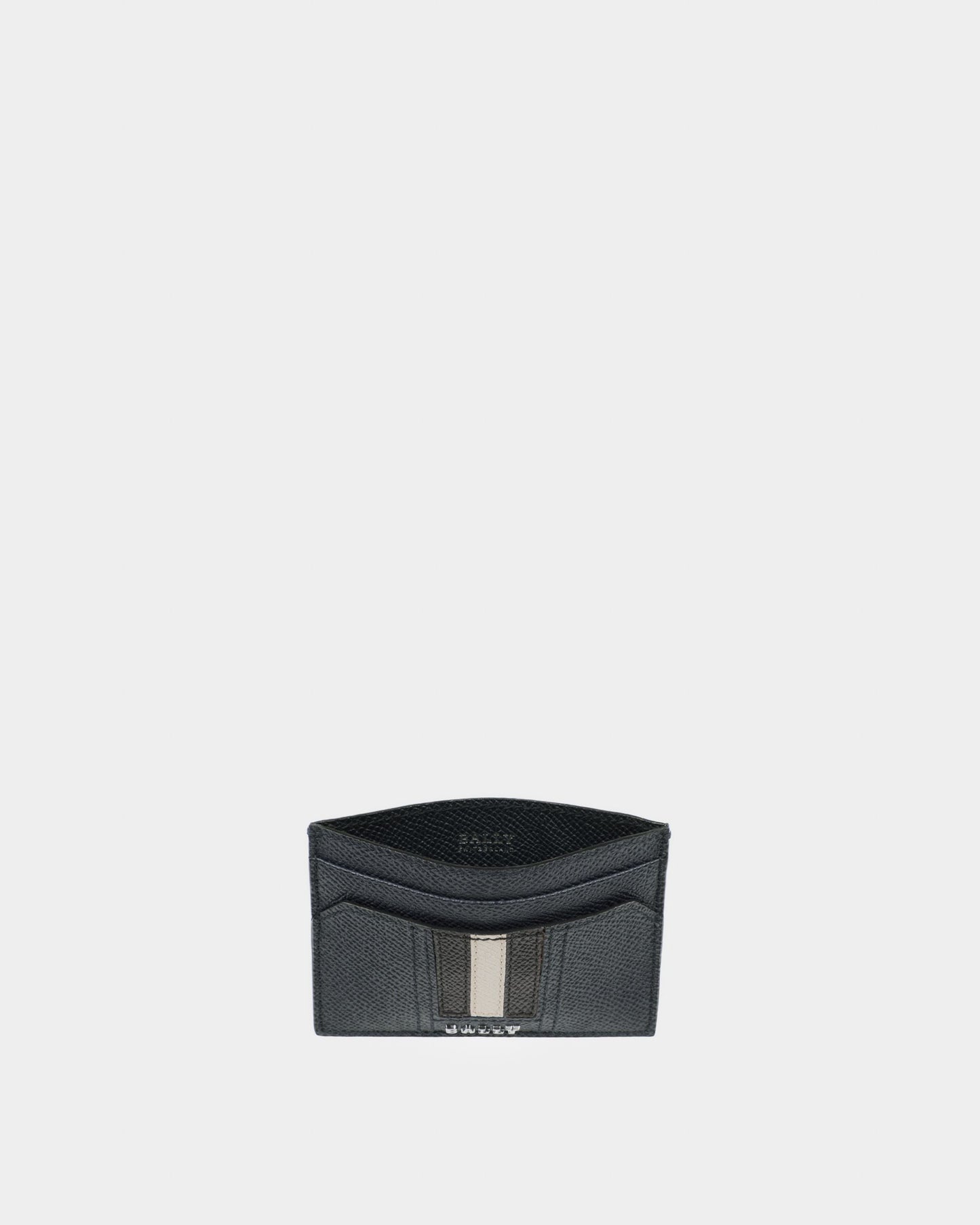 Lettering Business Card Holder In Blue Leather
