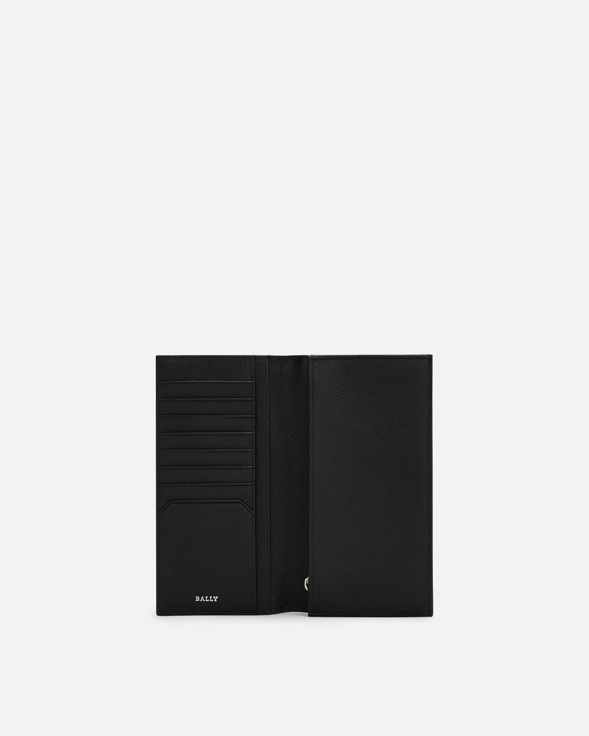 Taliro | Men's Continental Wallet | Black Leather | Bally | Still Life Open / Inside