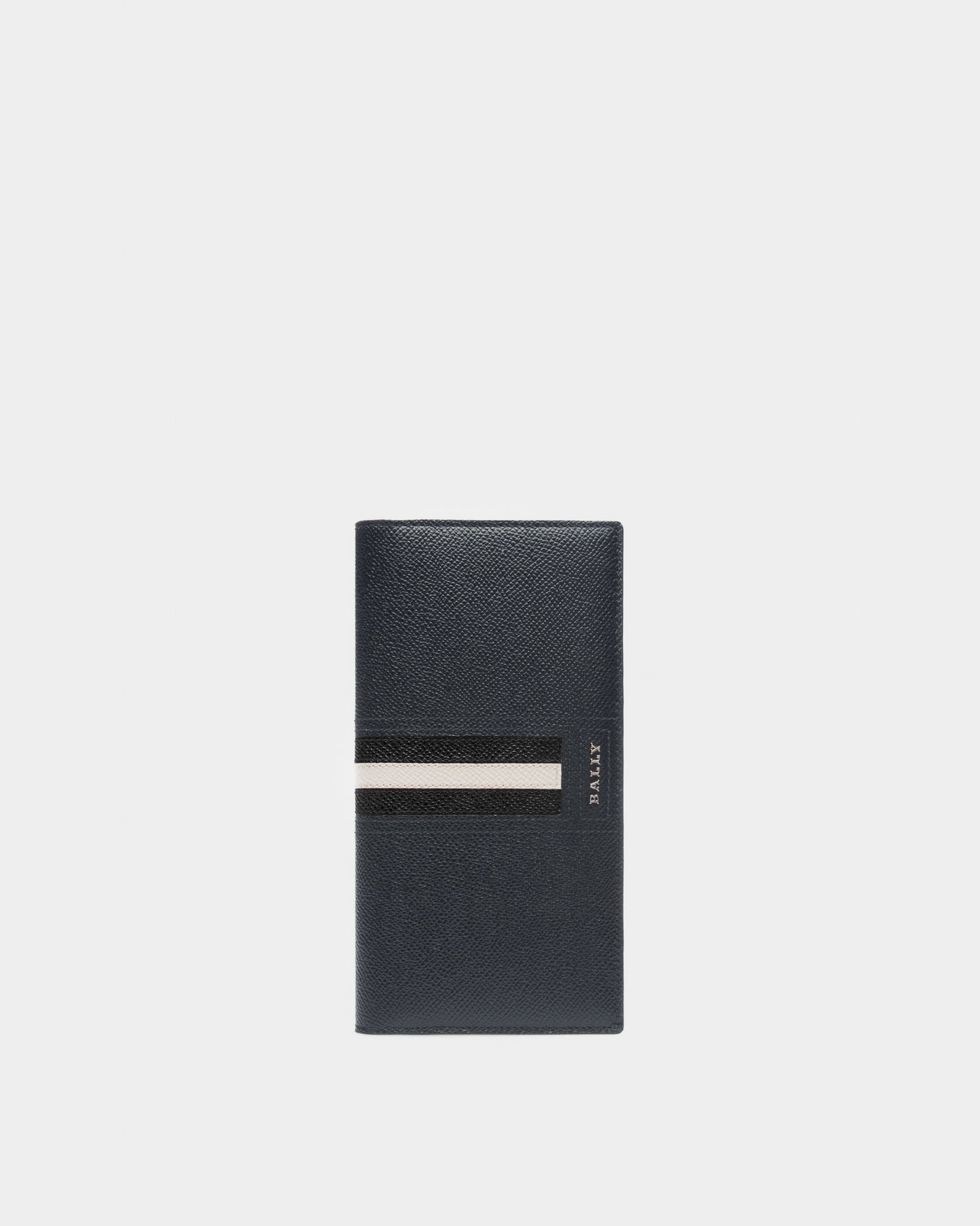 Lettering Continental Wallet In Blue Leather