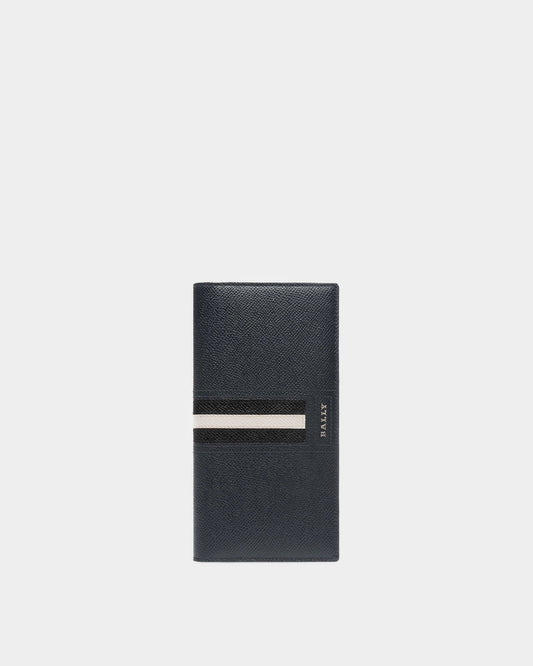 Lettering Continental Wallet In Blue Leather