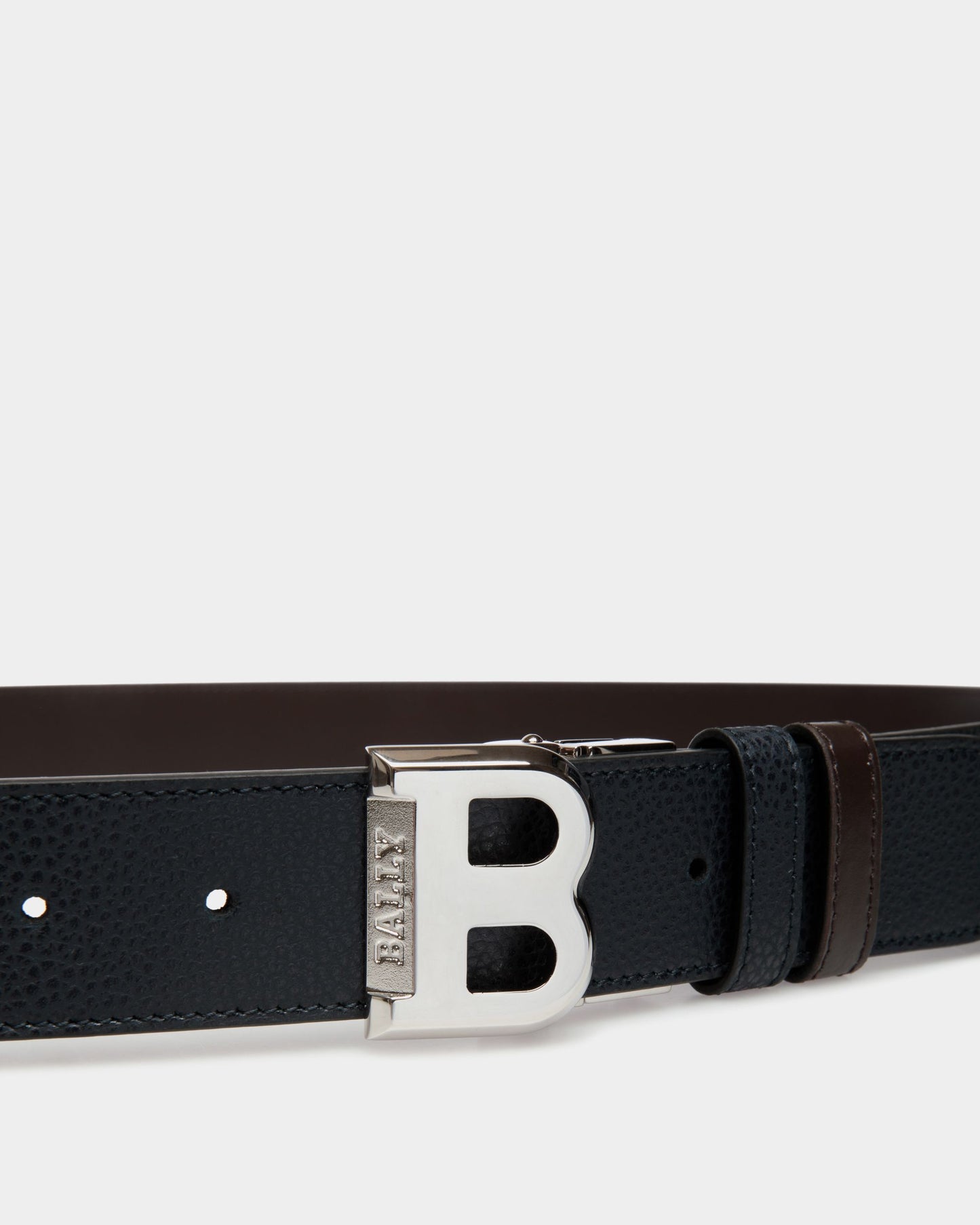 Reversible And Adjustable Belt in Blue Leather