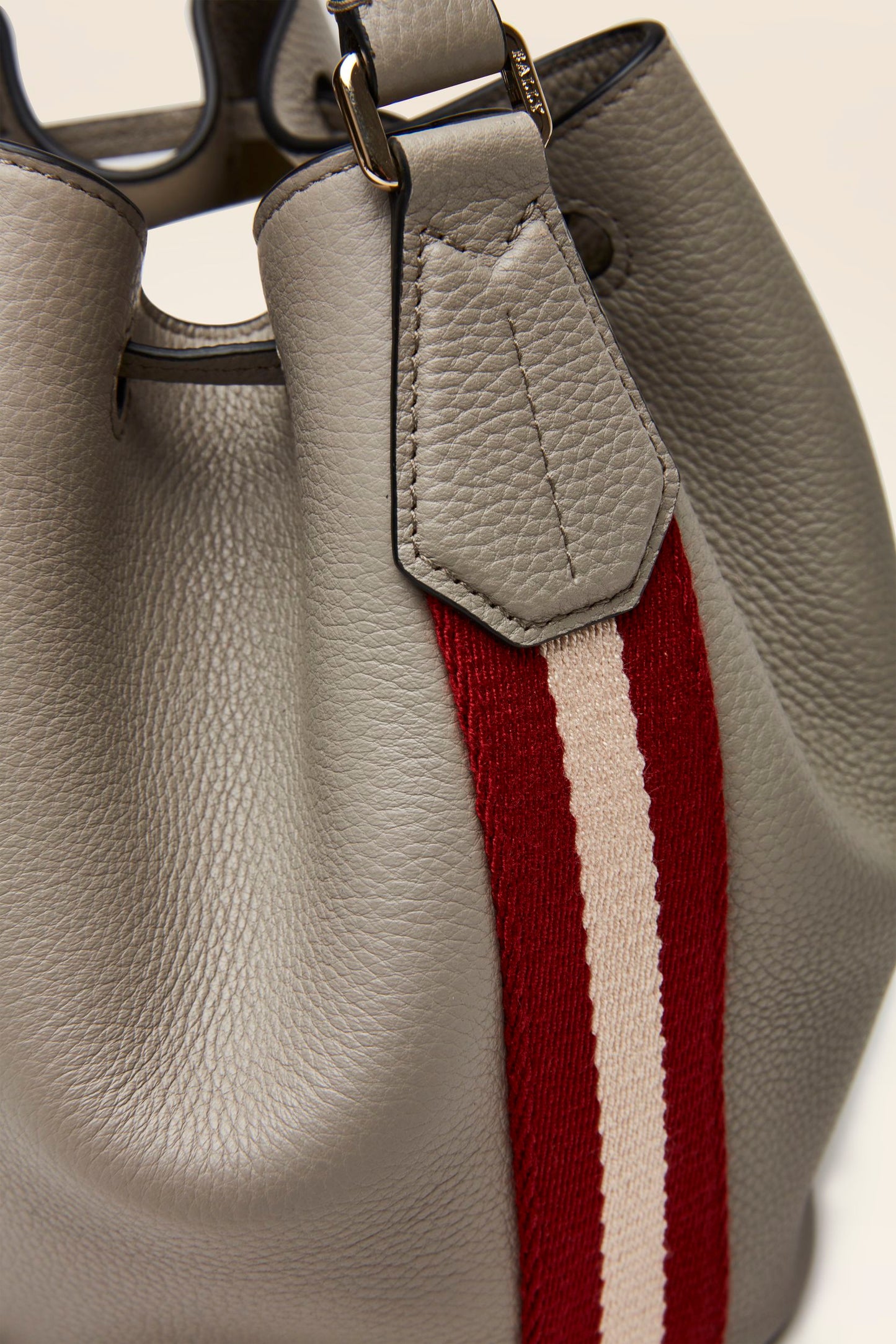 Women's Grey Leather Bucket Bag