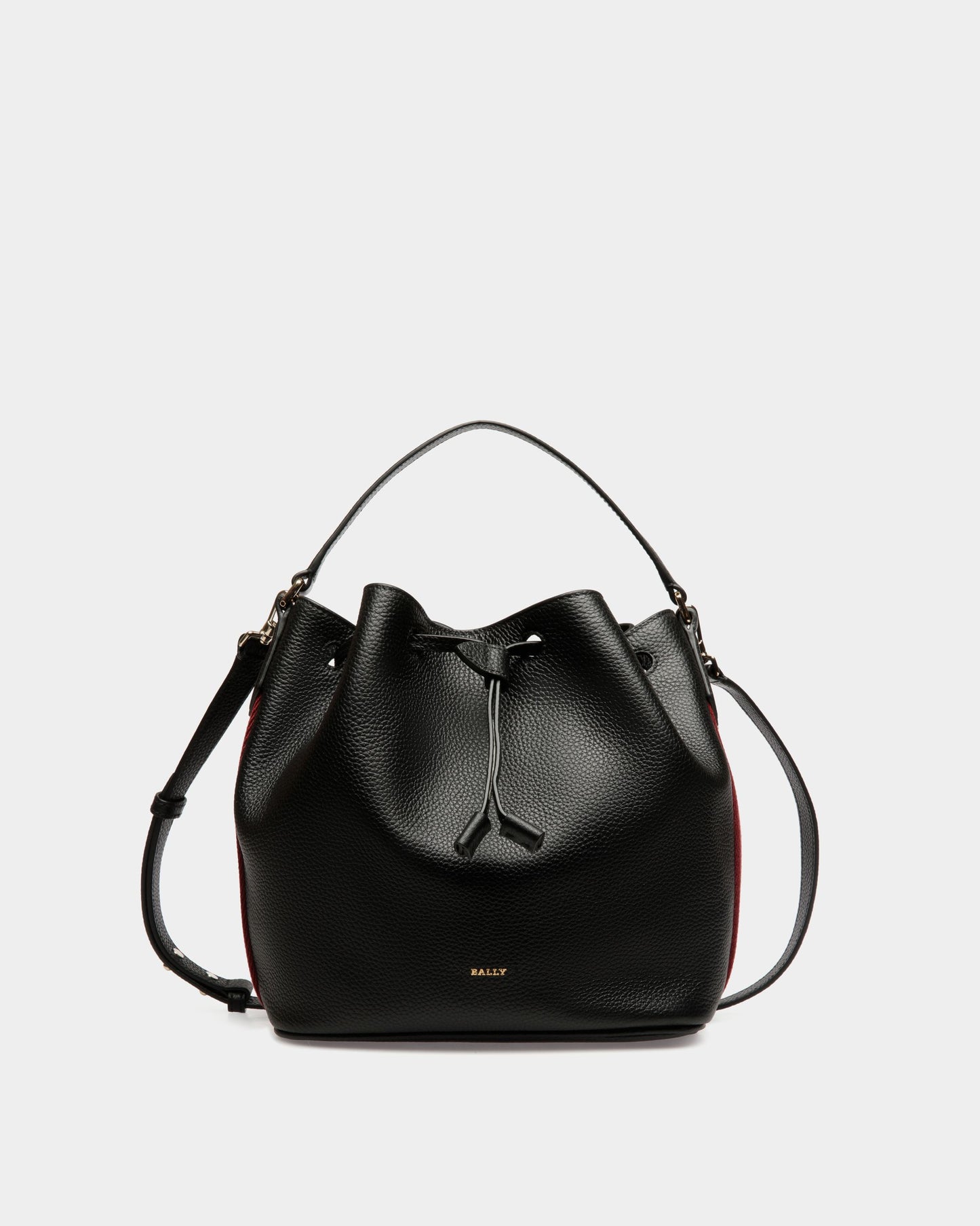 Bucket Bag in Black Grained Leather