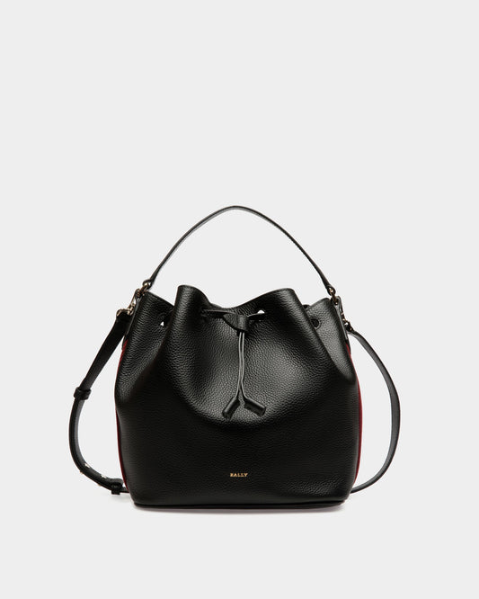 Bucket Bag in Black Grained Leather