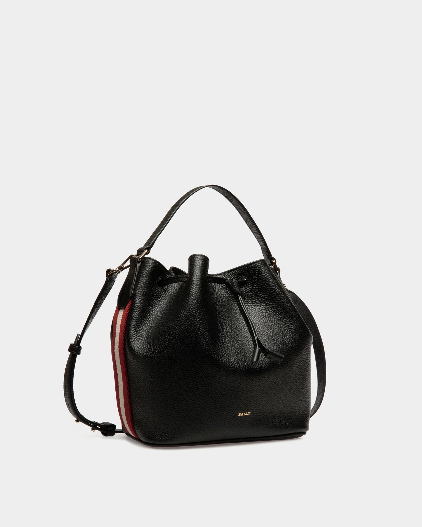 Bucket Bag in Black Grained Leather