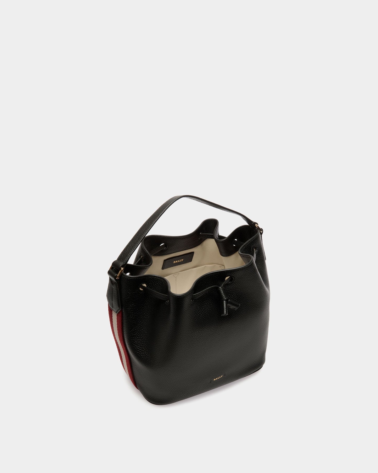 Bucket Bag in Black Grained Leather