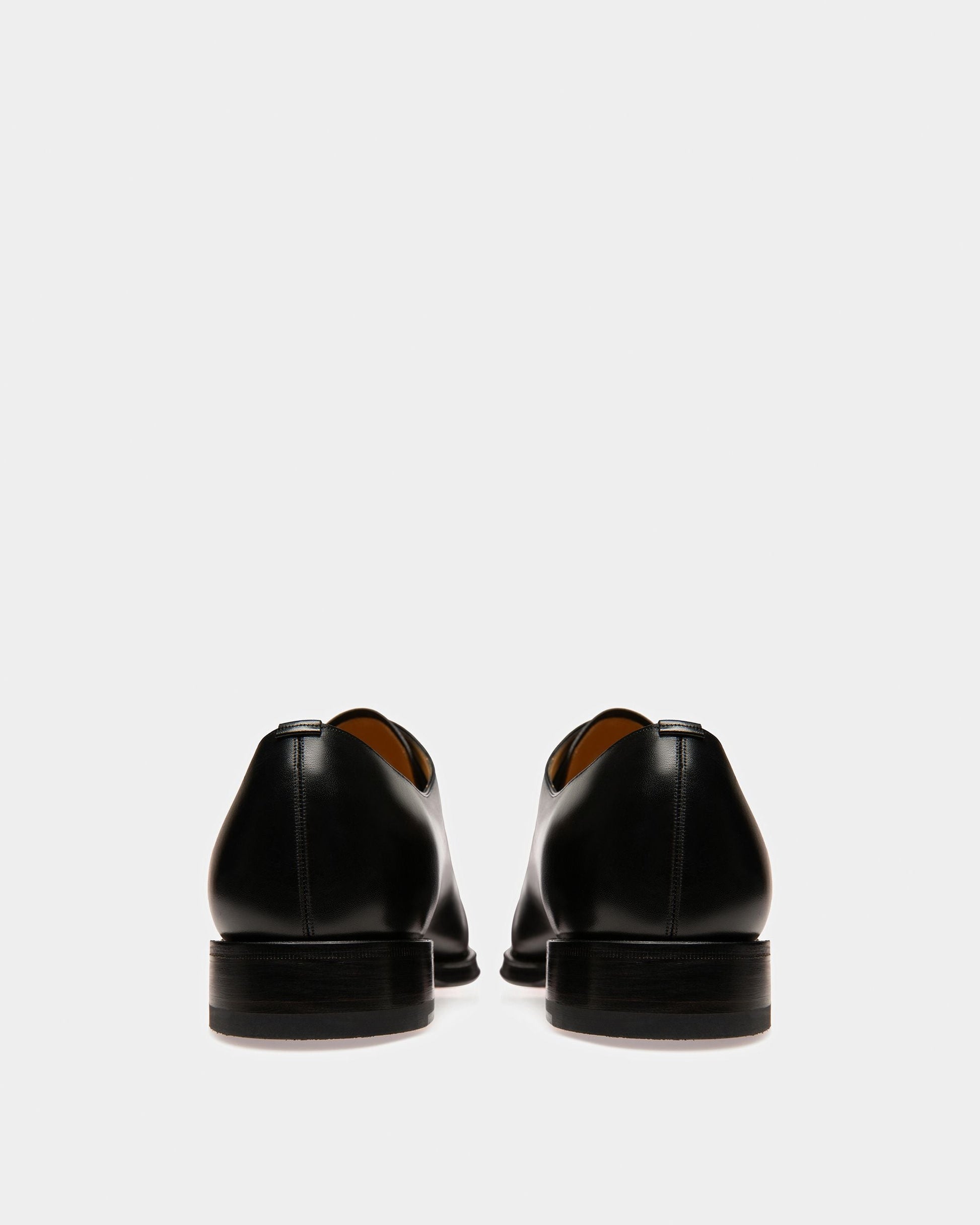 Scolder | Men's Oxfords | Black Leather | Bally | Still Life 3/4 Back