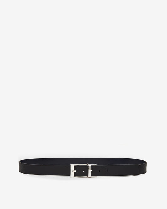 Reversible And Adjustable Belt in Black Leather