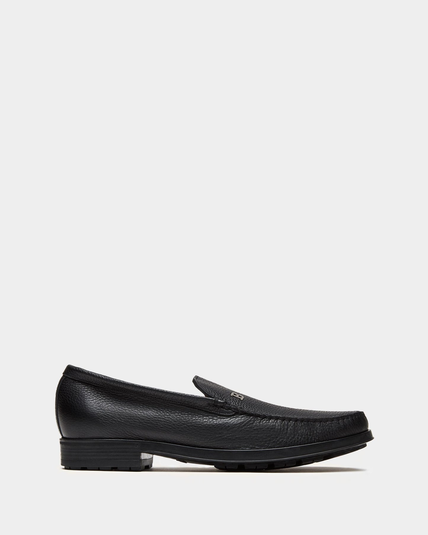 Moccasin in Black Grained Leather