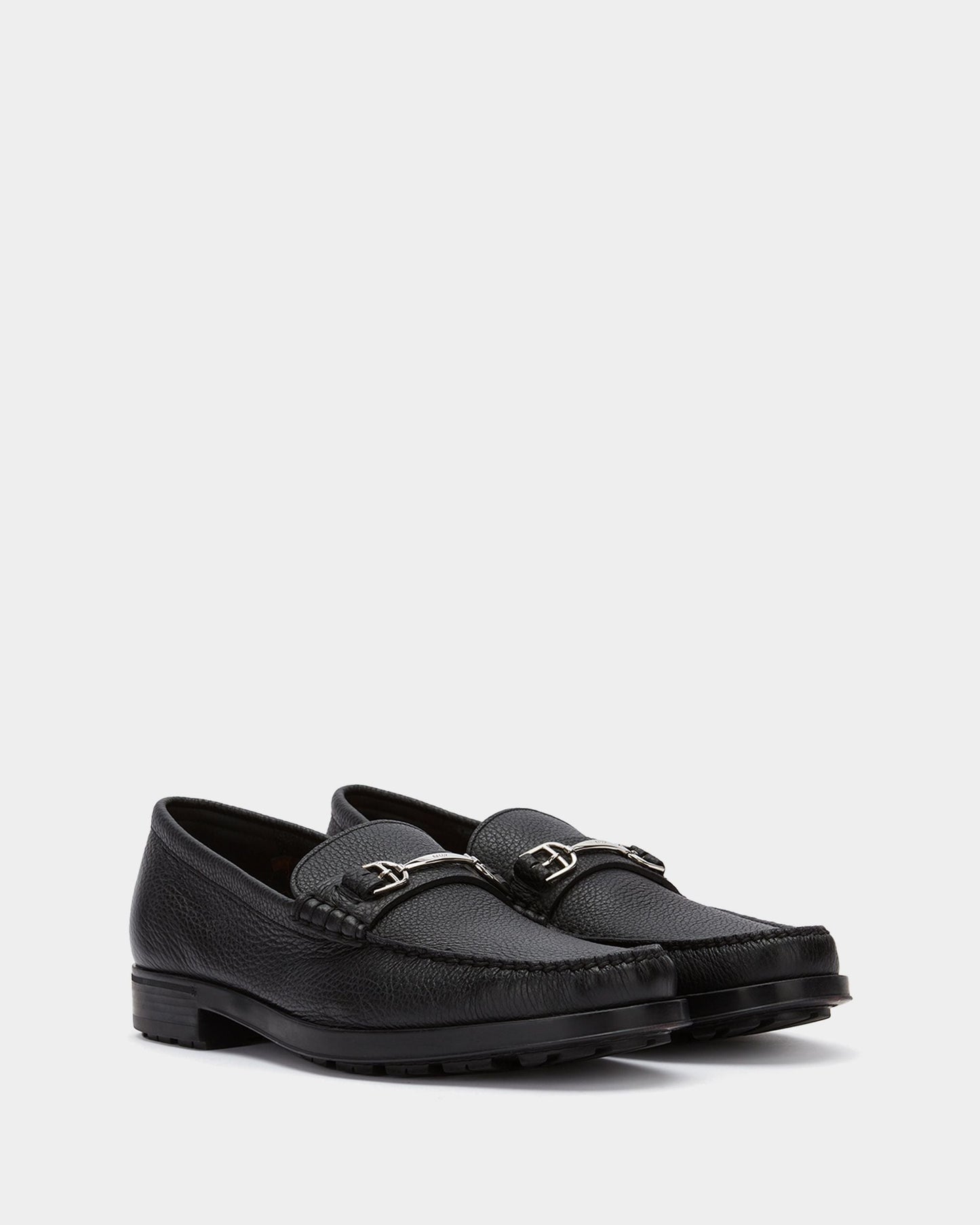 Moccasin in Black Grained Leather