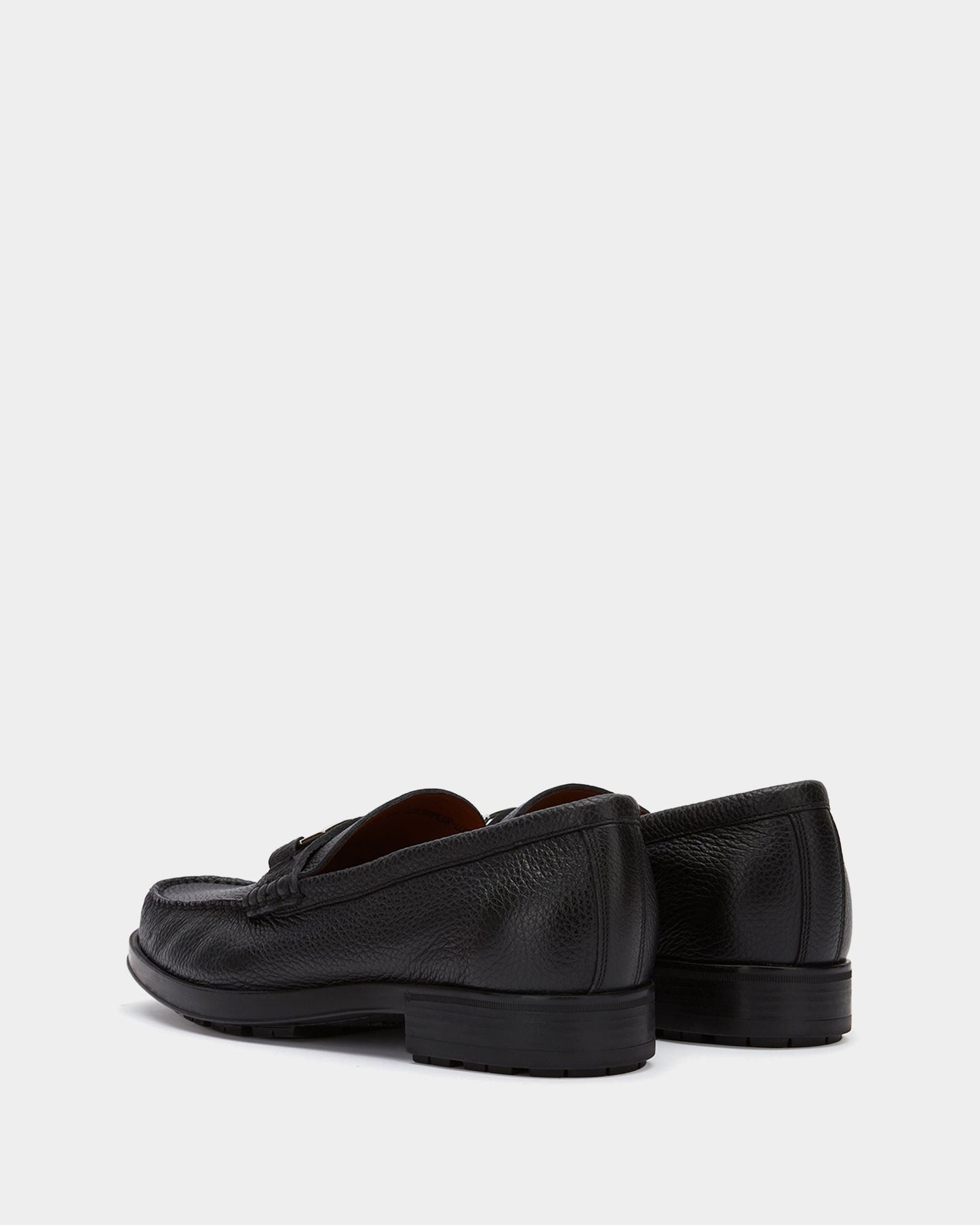 Moccasin in Black Grained Leather