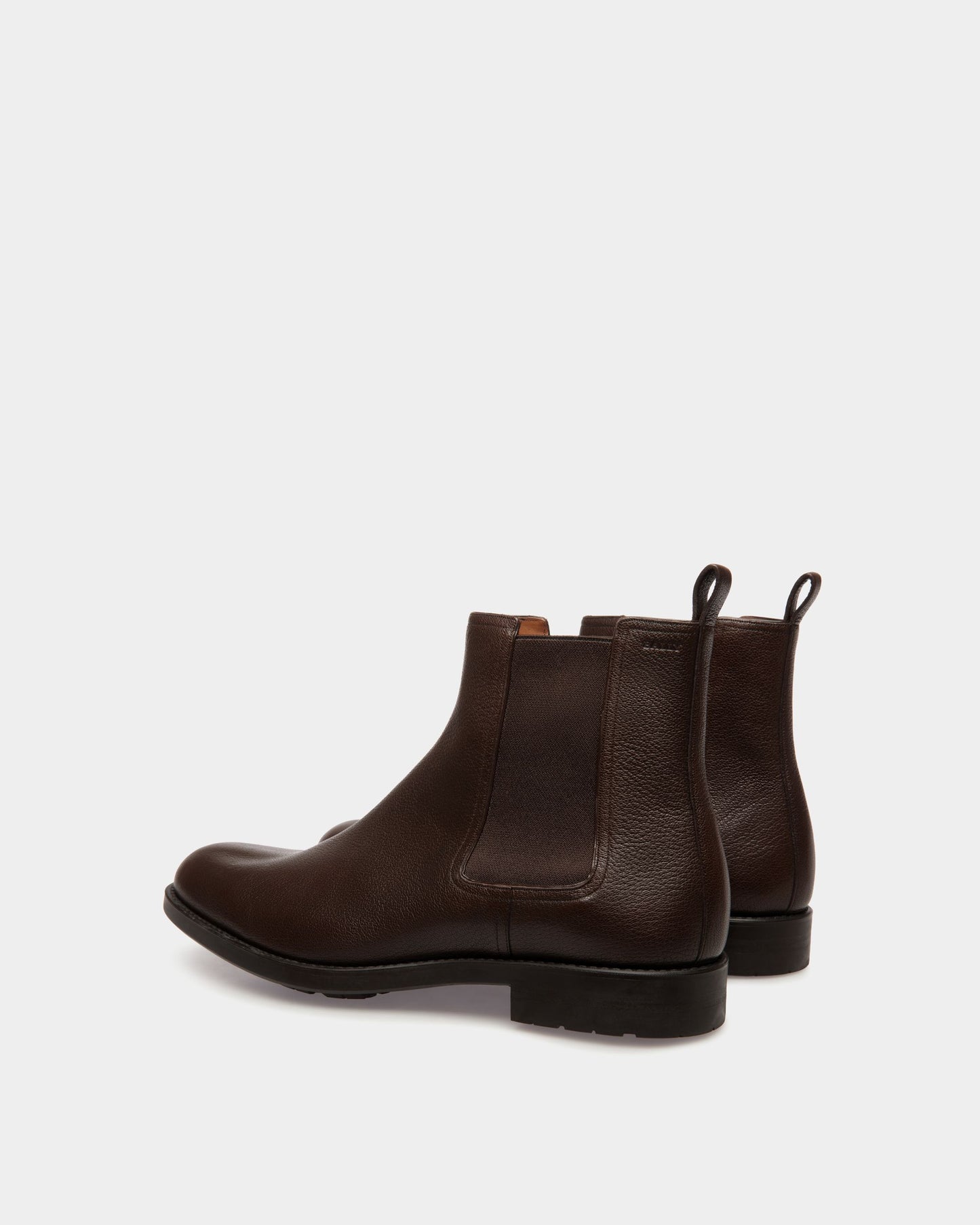 Bootie In Brown Grained Leather