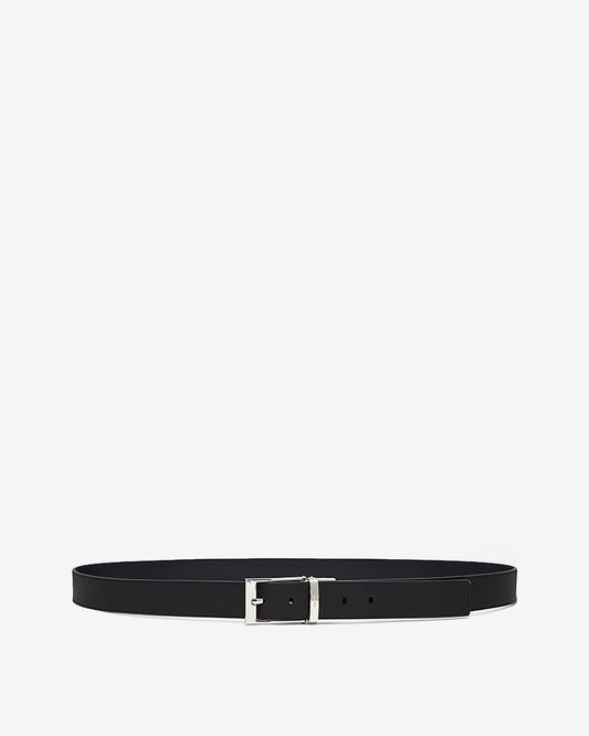 Reversible And Adjustable Belt in Black Leather