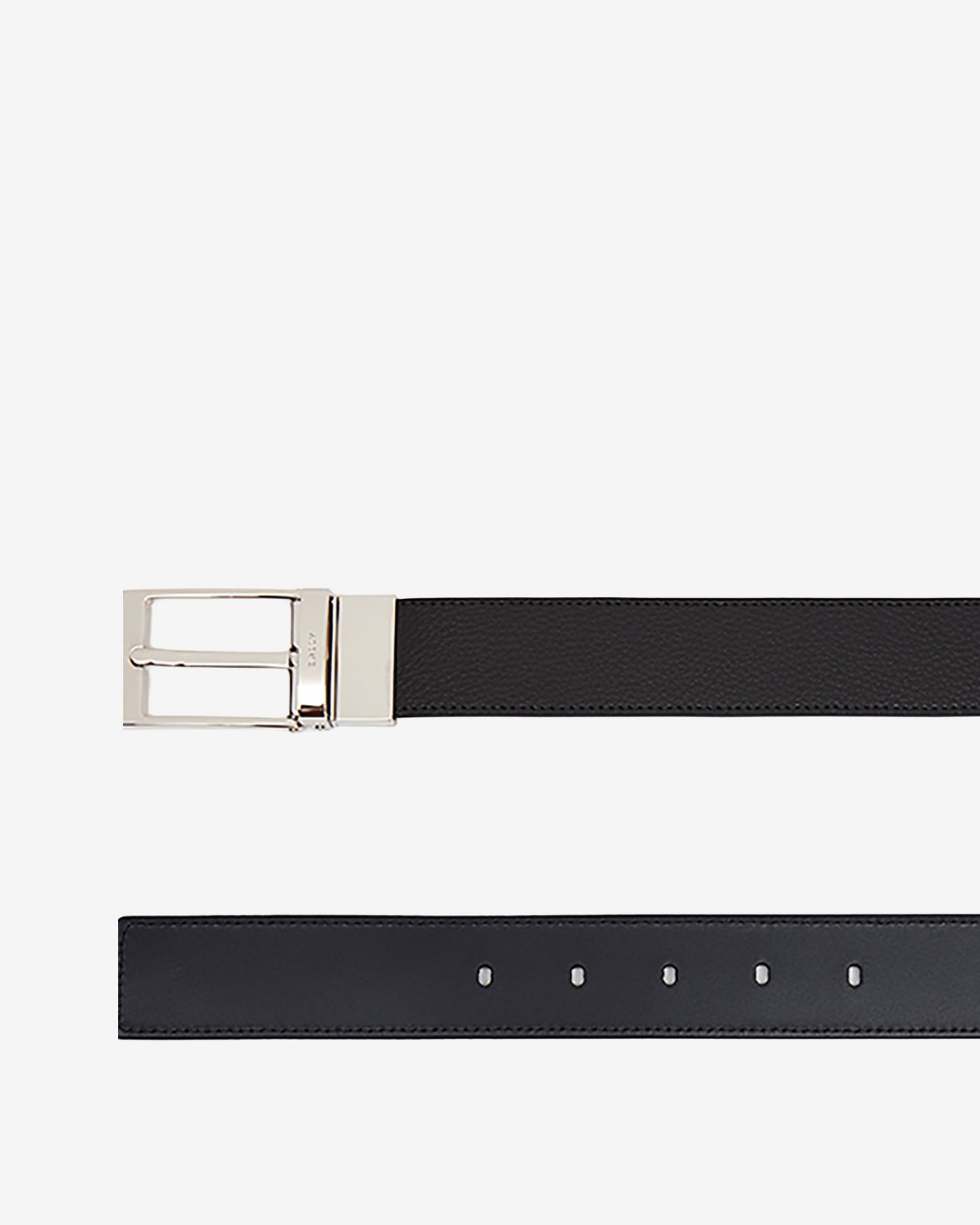 Reversible And Adjustable Belt in Black Leather