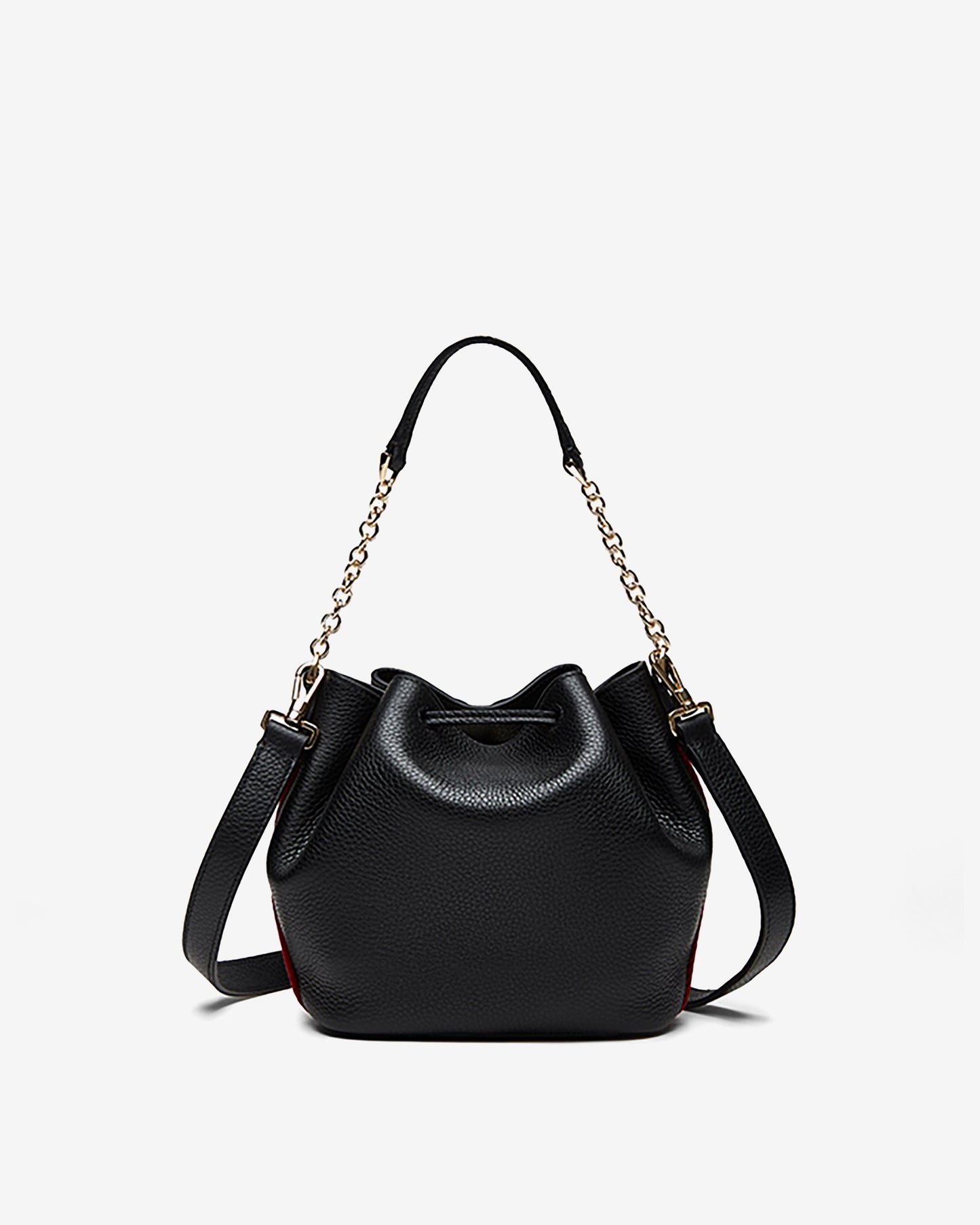 Bucket Bag in Black Grained Leather