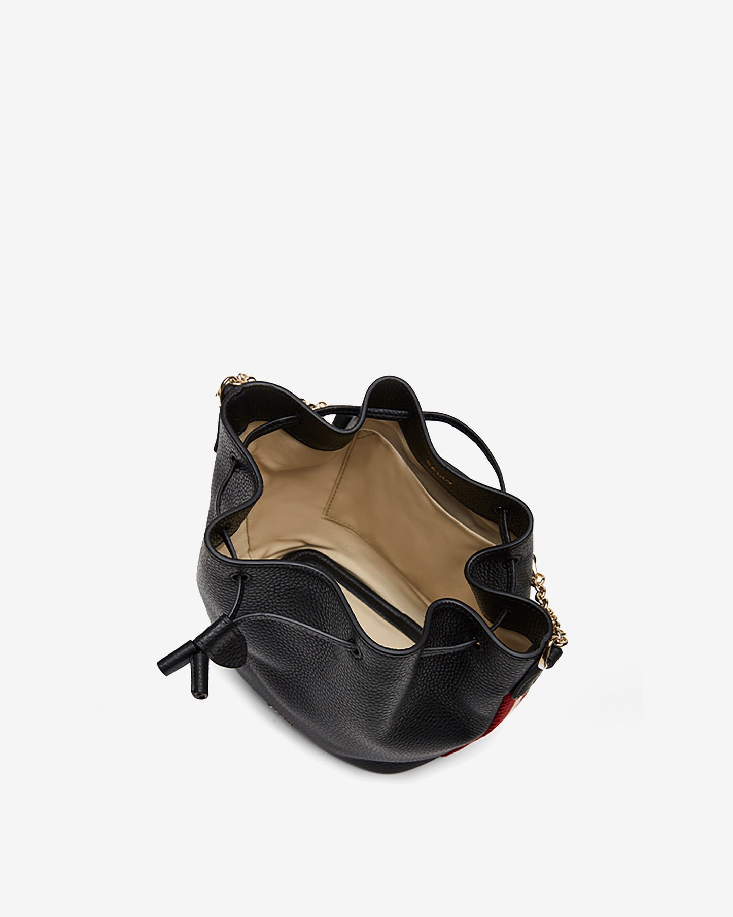 Bucket Bag in Black Grained Leather