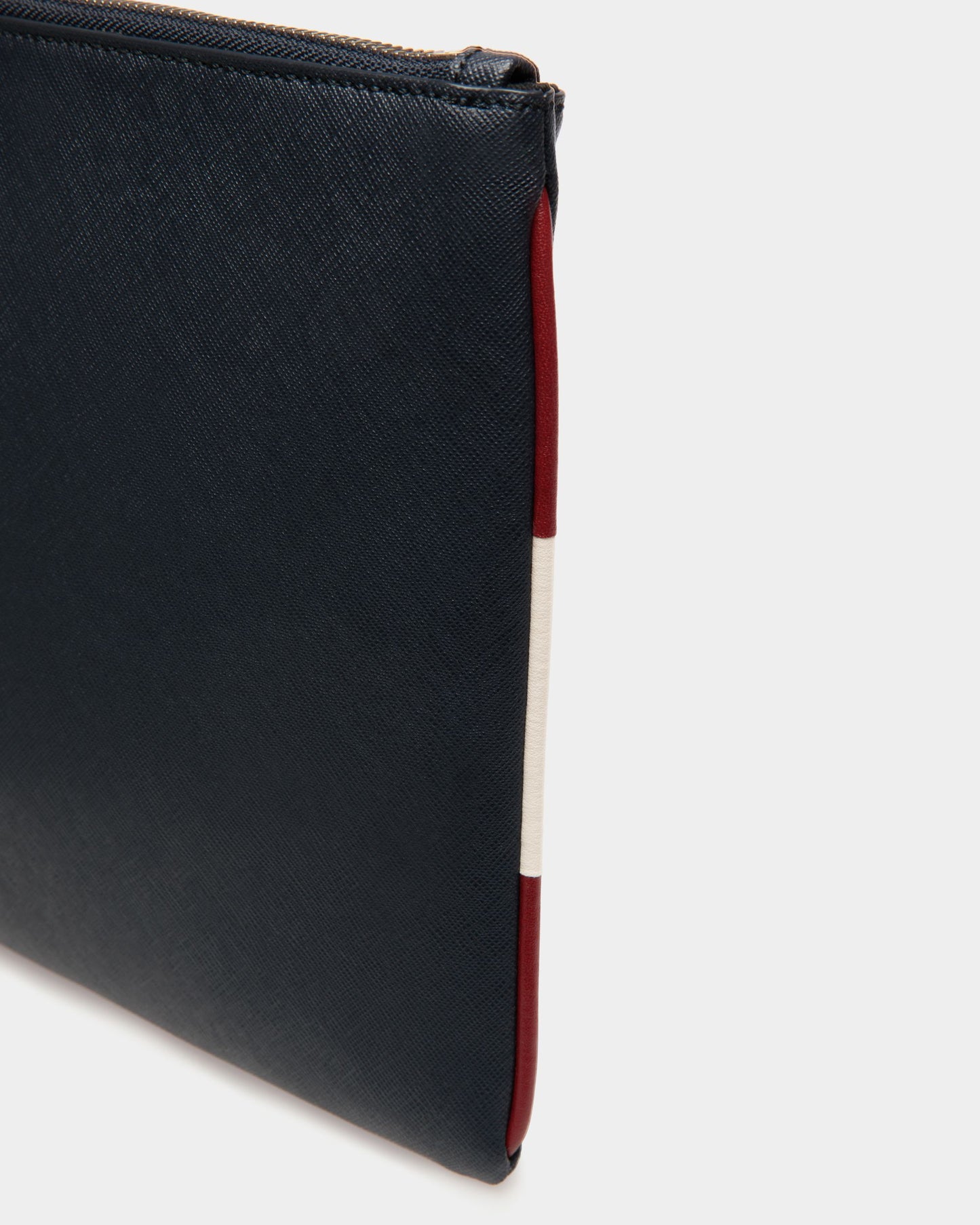 Clutch in Blue Embossed Leather