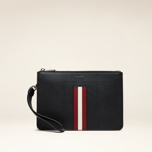 Men's Black Leather Casual Clutch