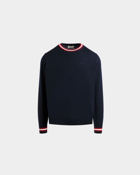Sweater in Blue Merino Wool