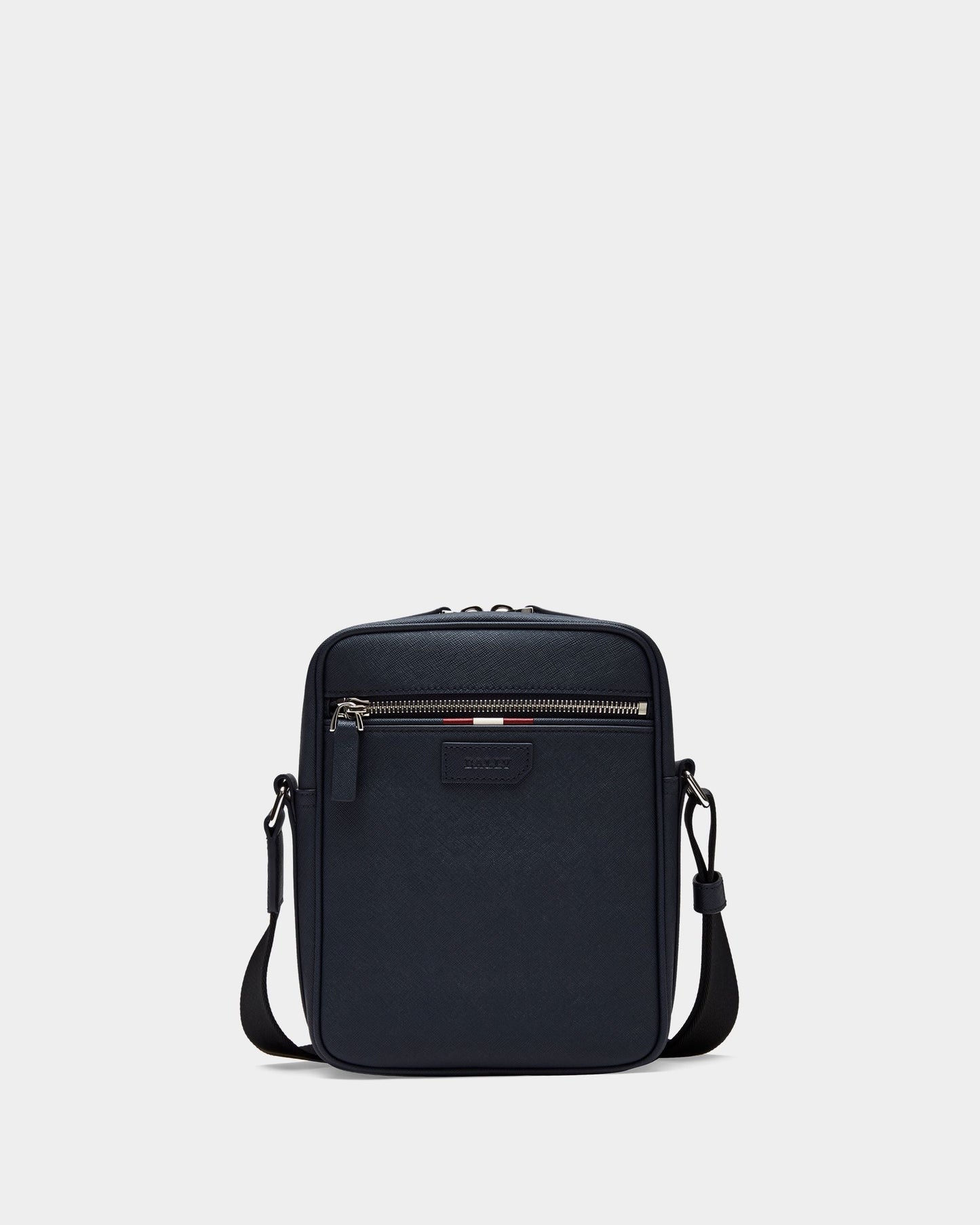 Crossbody Bag in Blue Grained Leather