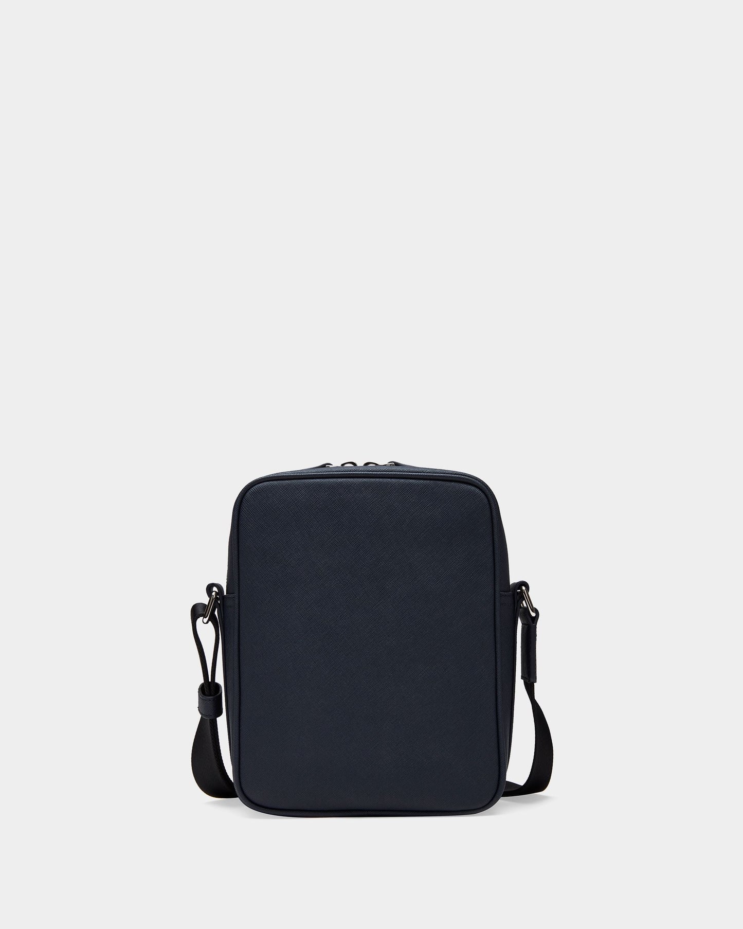 Crossbody Bag in Blue Grained Leather