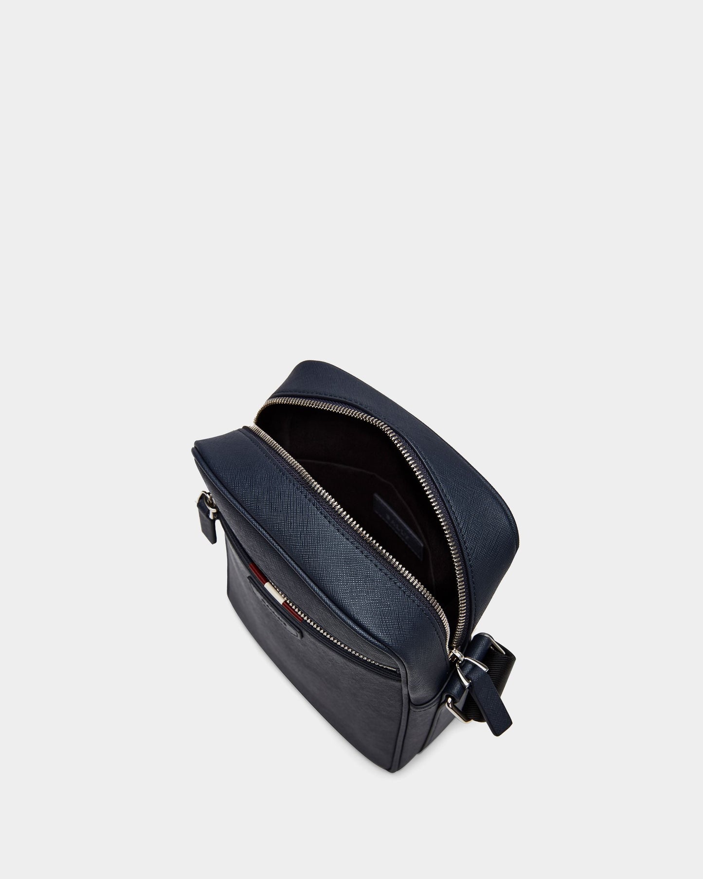 Crossbody Bag in Blue Grained Leather