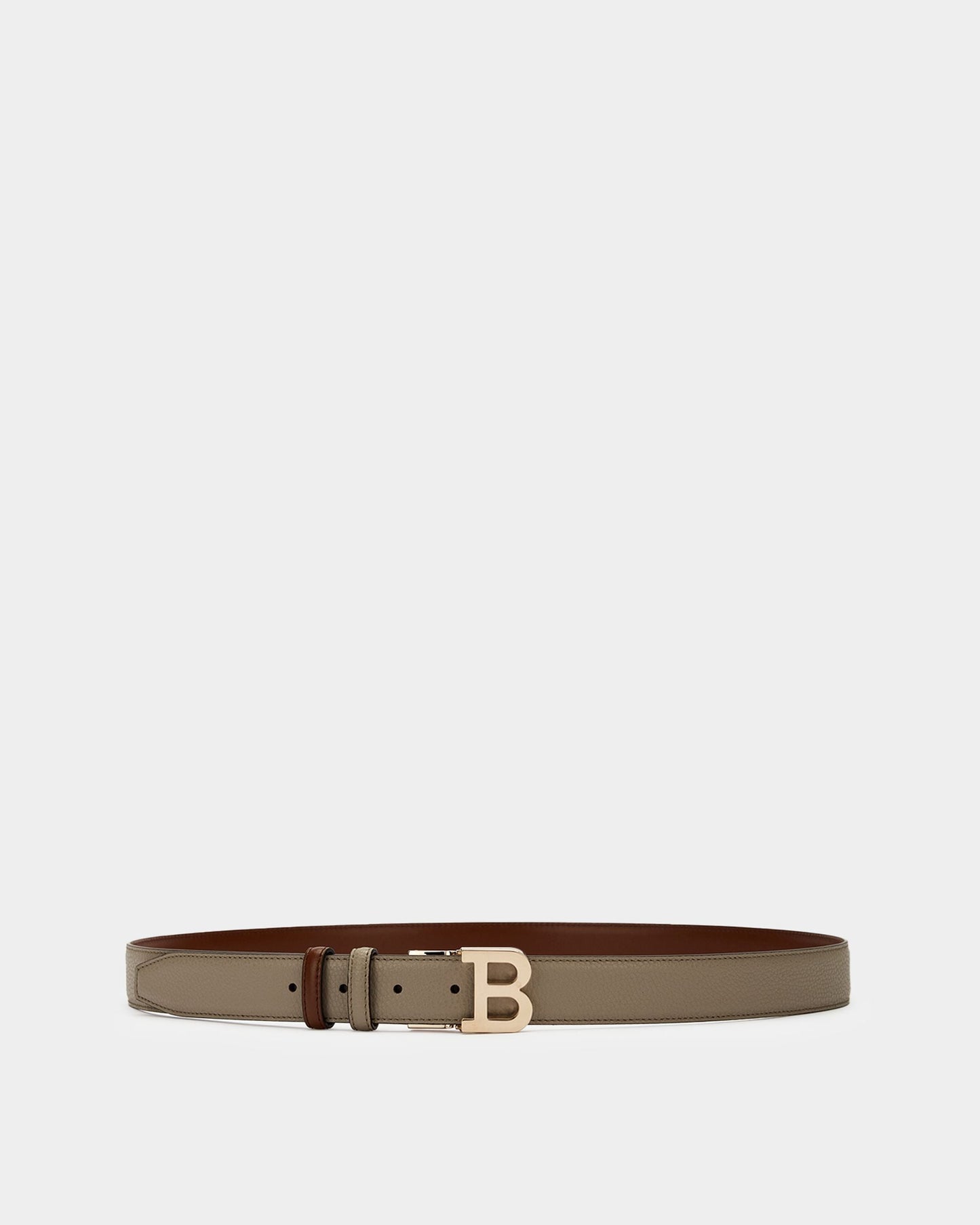 Reversible And Adjustable Belt in Grey Leather