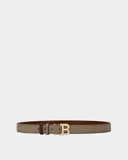 Reversible And Adjustable Belt in Grey Leather