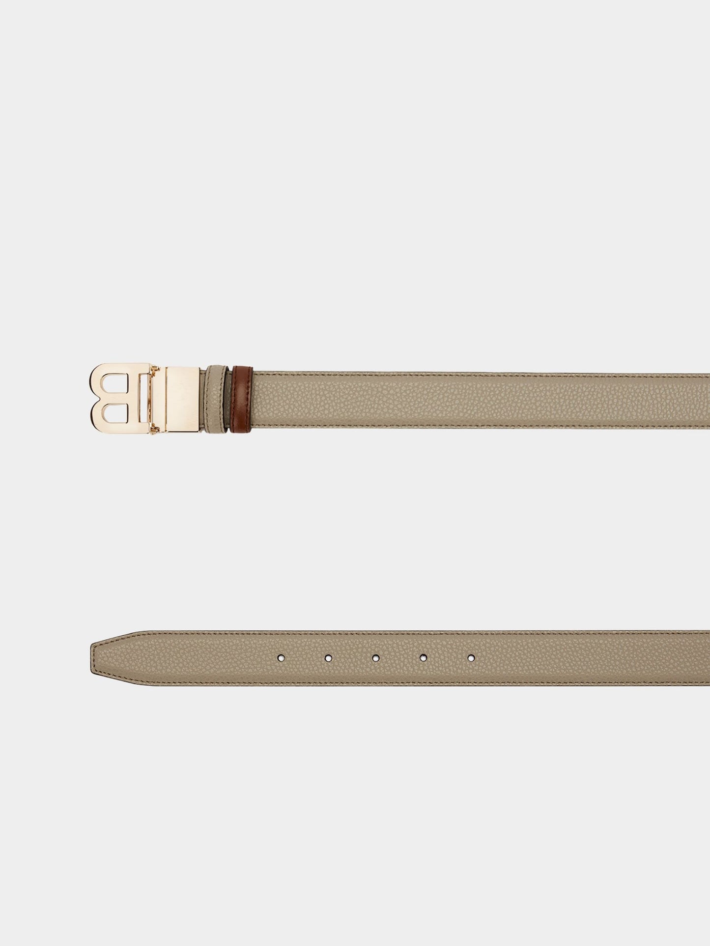 Reversible And Adjustable Belt in Grey Leather