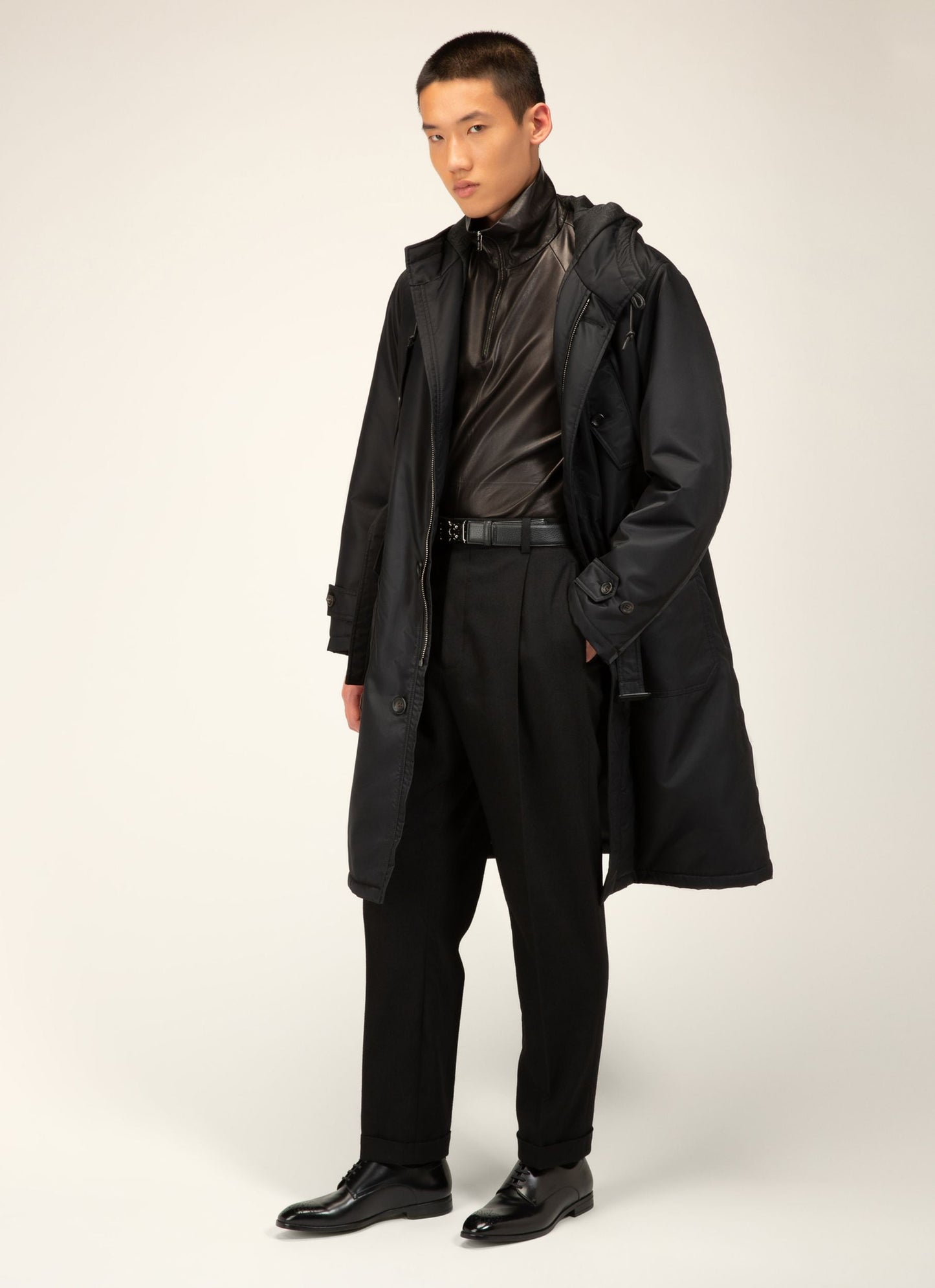 Lindron Leather Derby Shoes In Black