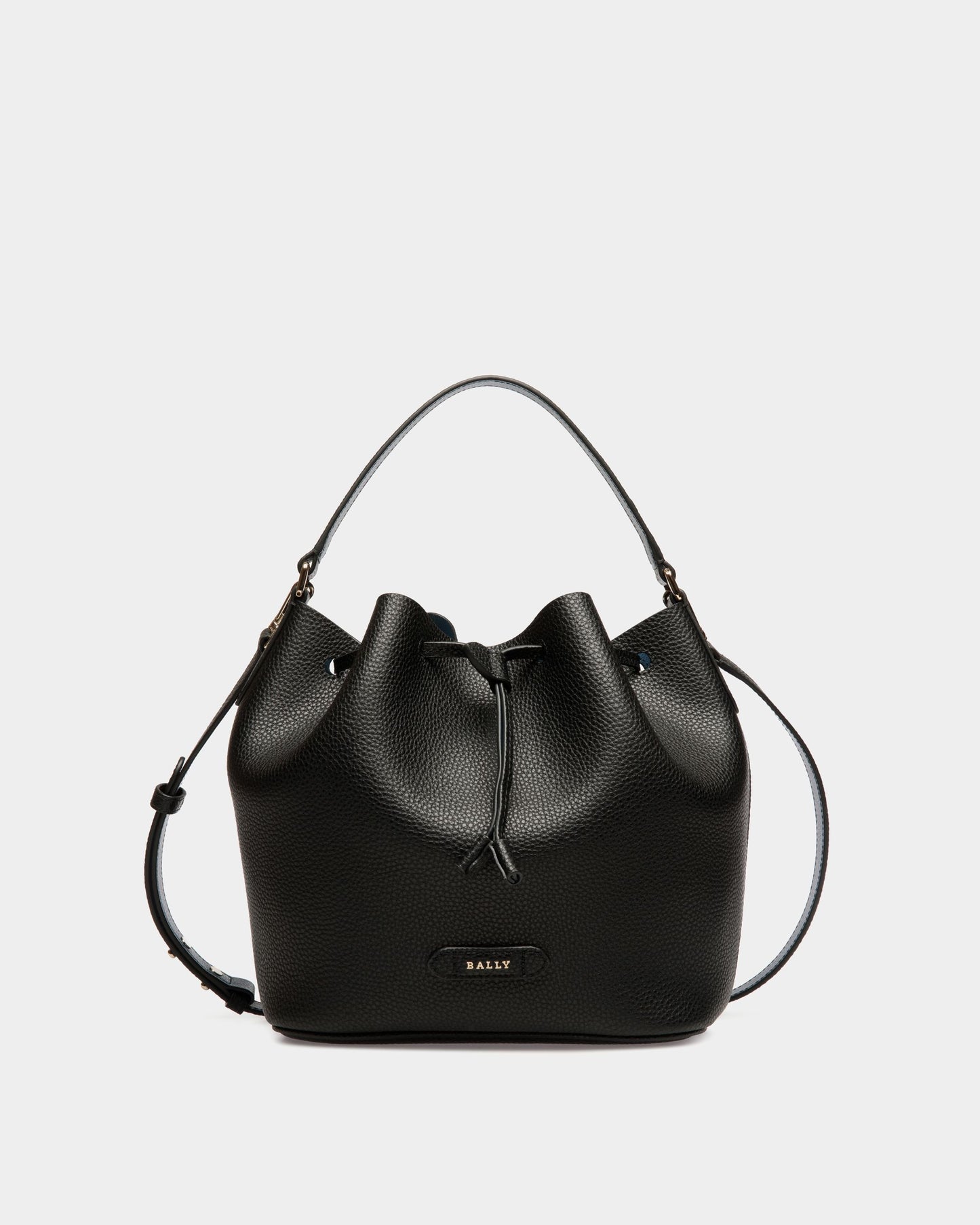 Bucket Bag In Black Grained Leather