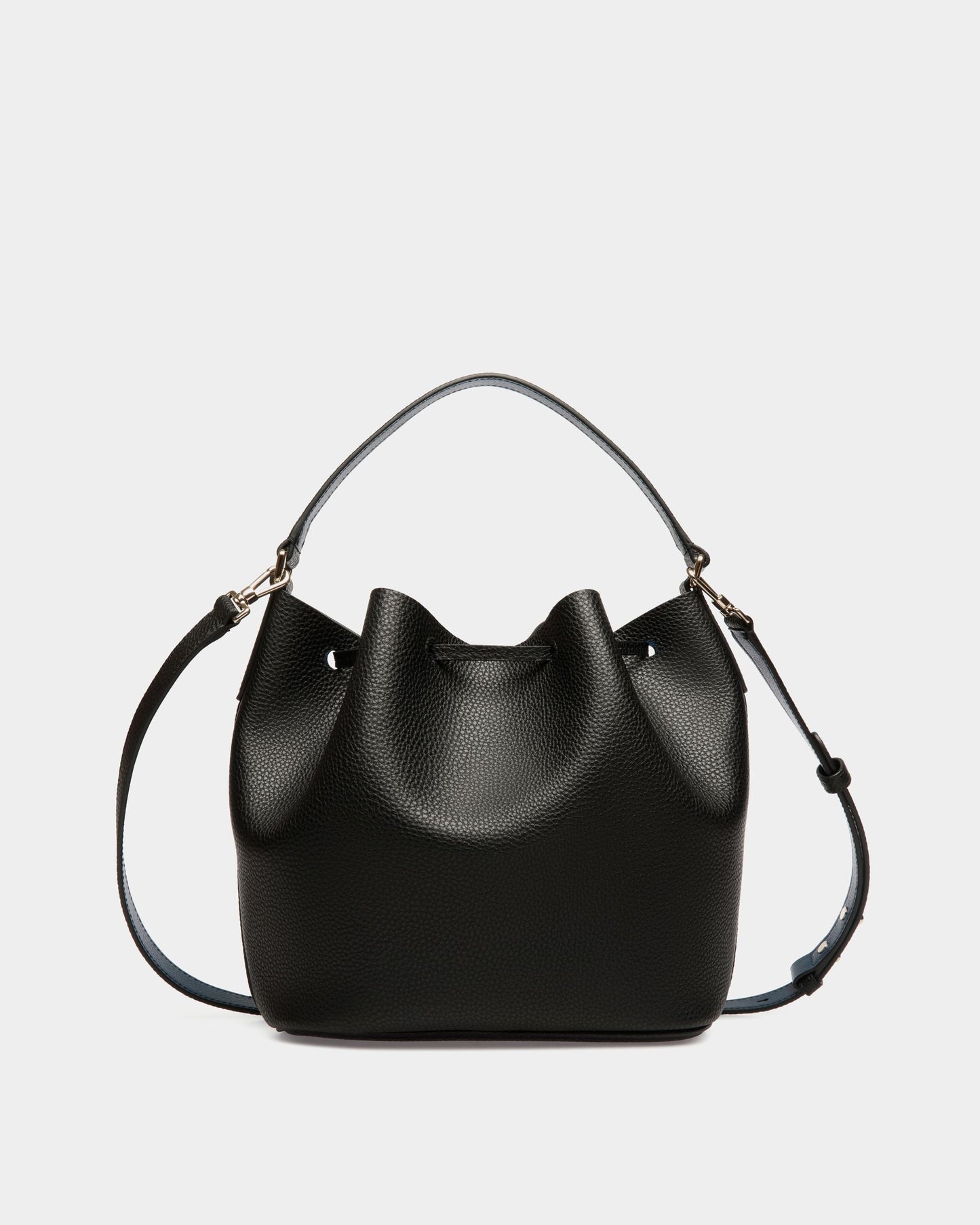 Bucket Bag In Black Grained Leather