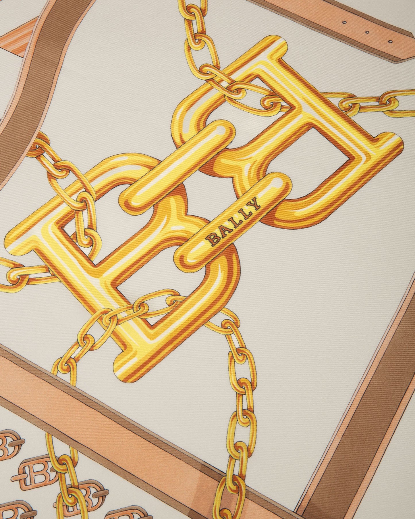 Silk Scarf In Bone And Caramel