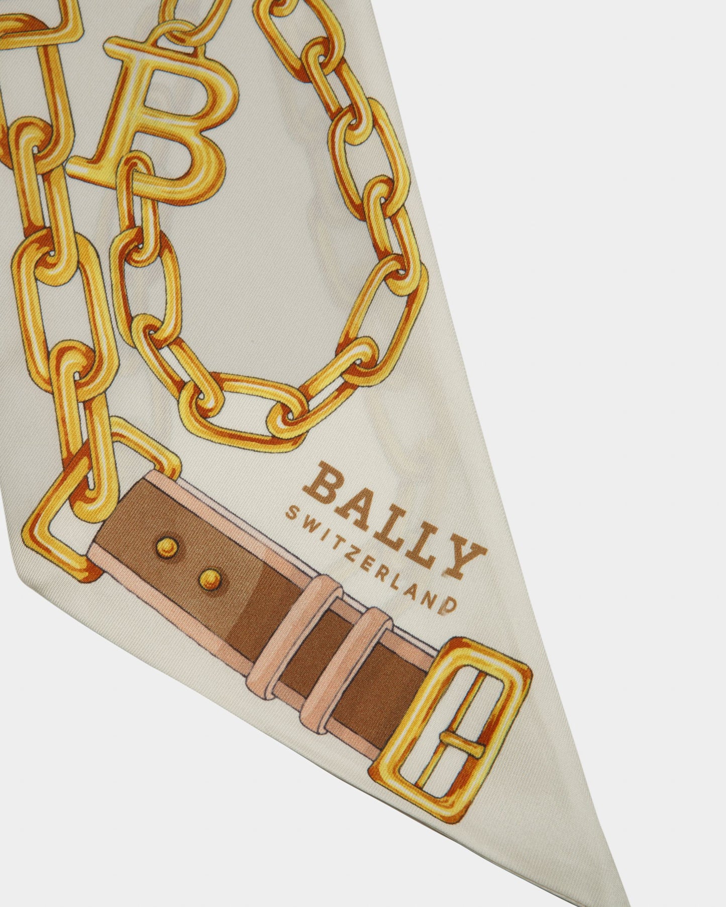 Silk Scarf In Bone And Caramel
