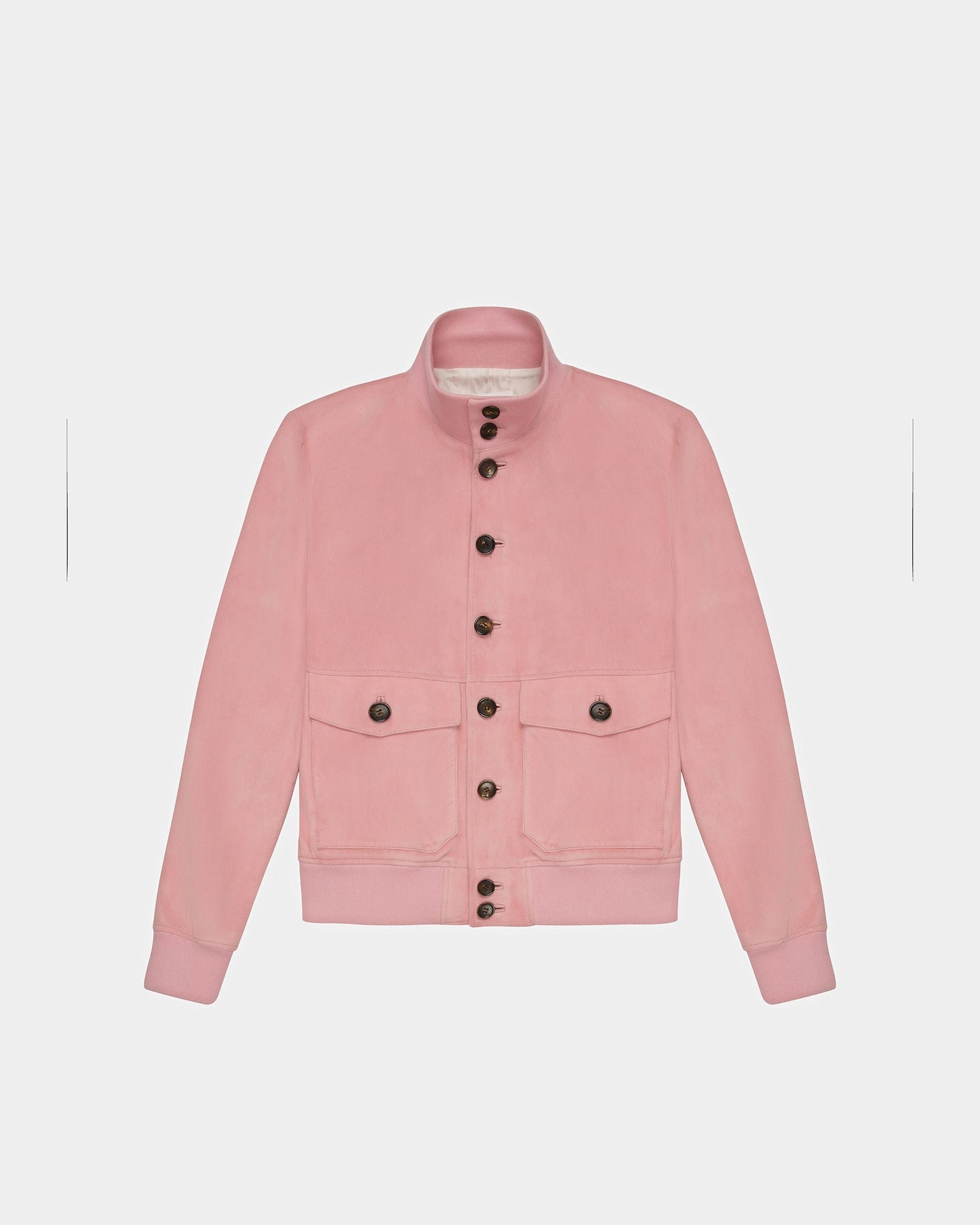 Blouson Bomber In Pink Leather