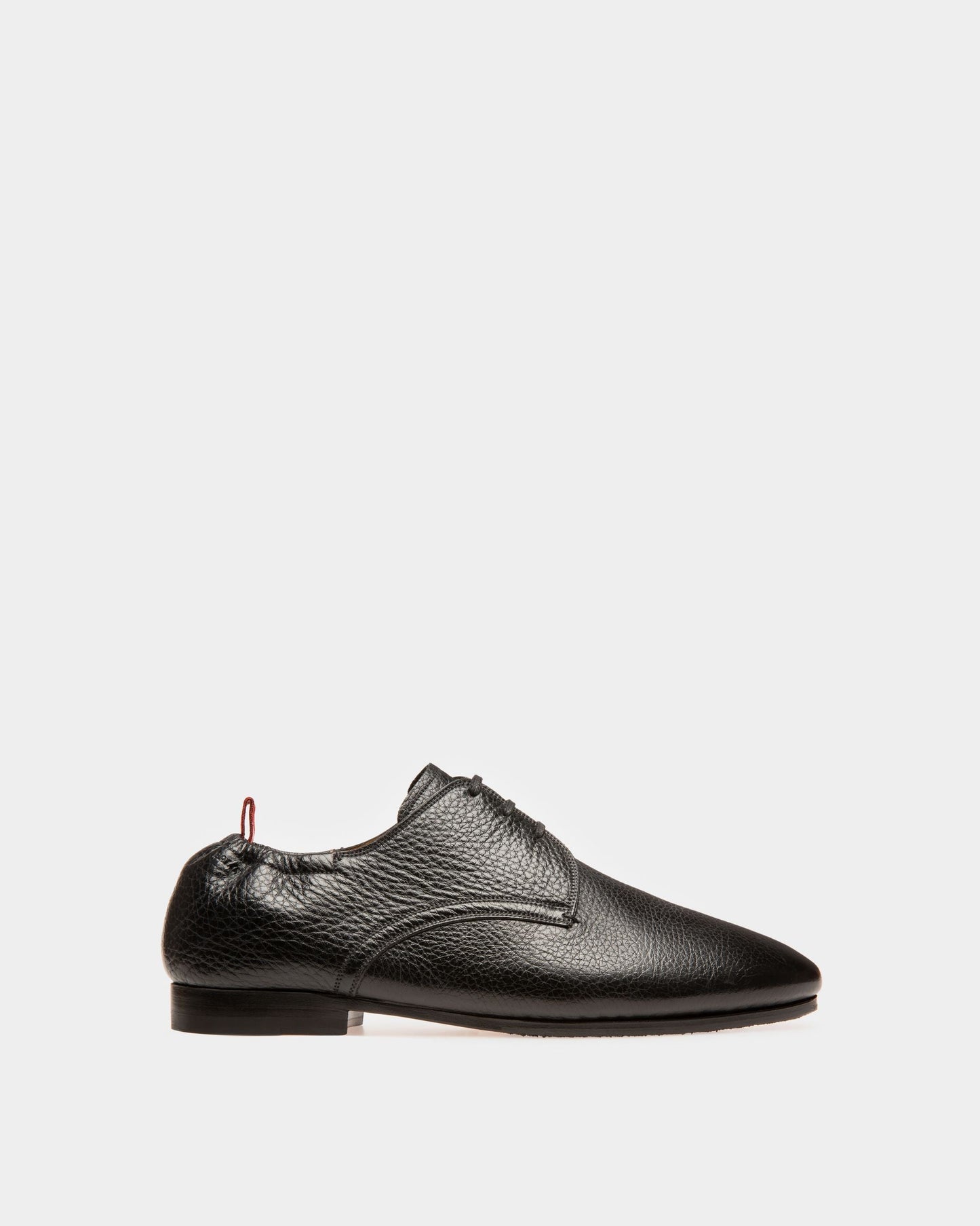 Plizard Leather Derby Shoes In Black