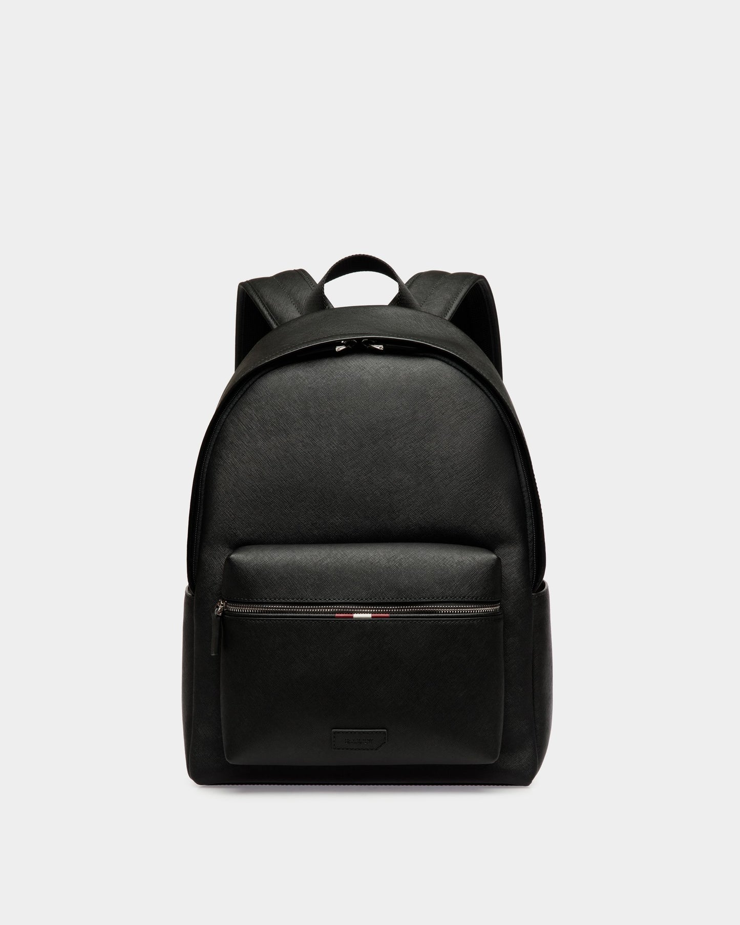Men's Black Leather Casual Backpack